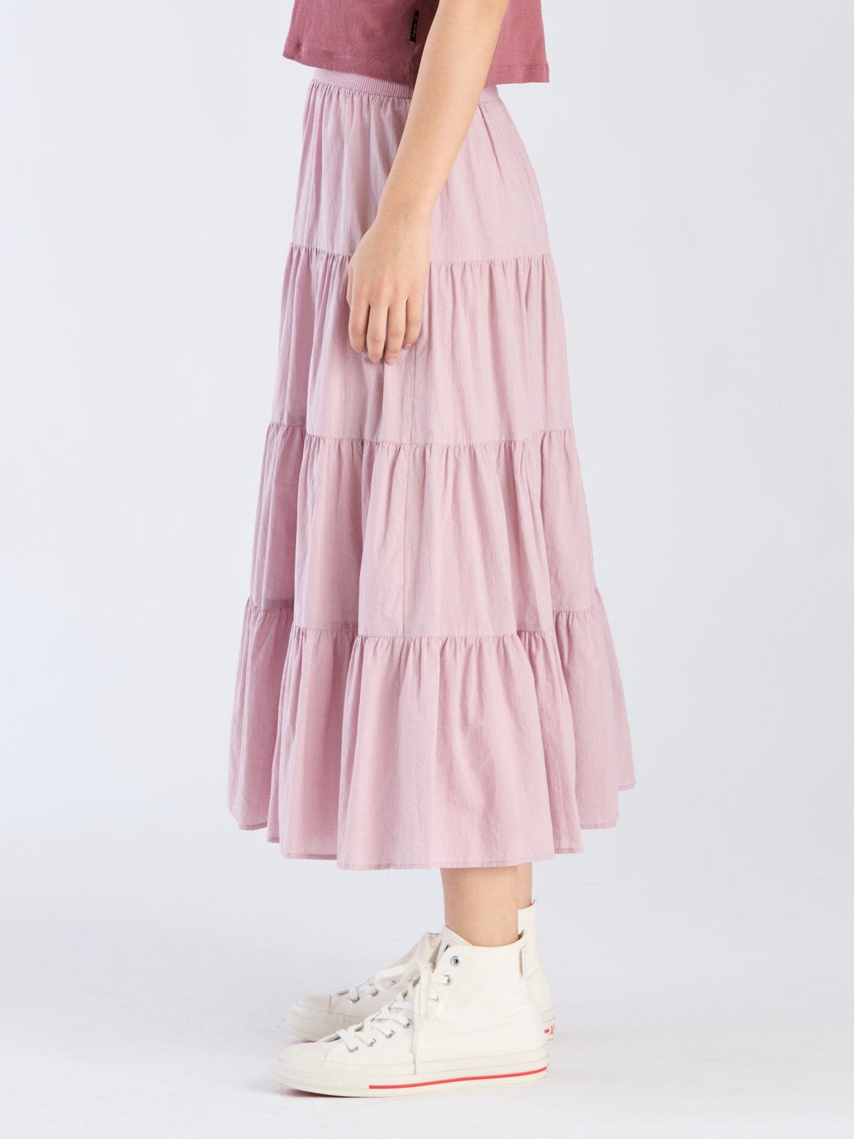 To b. by agnès b. 【Outlet】フォーティアードスカート ペールピンク