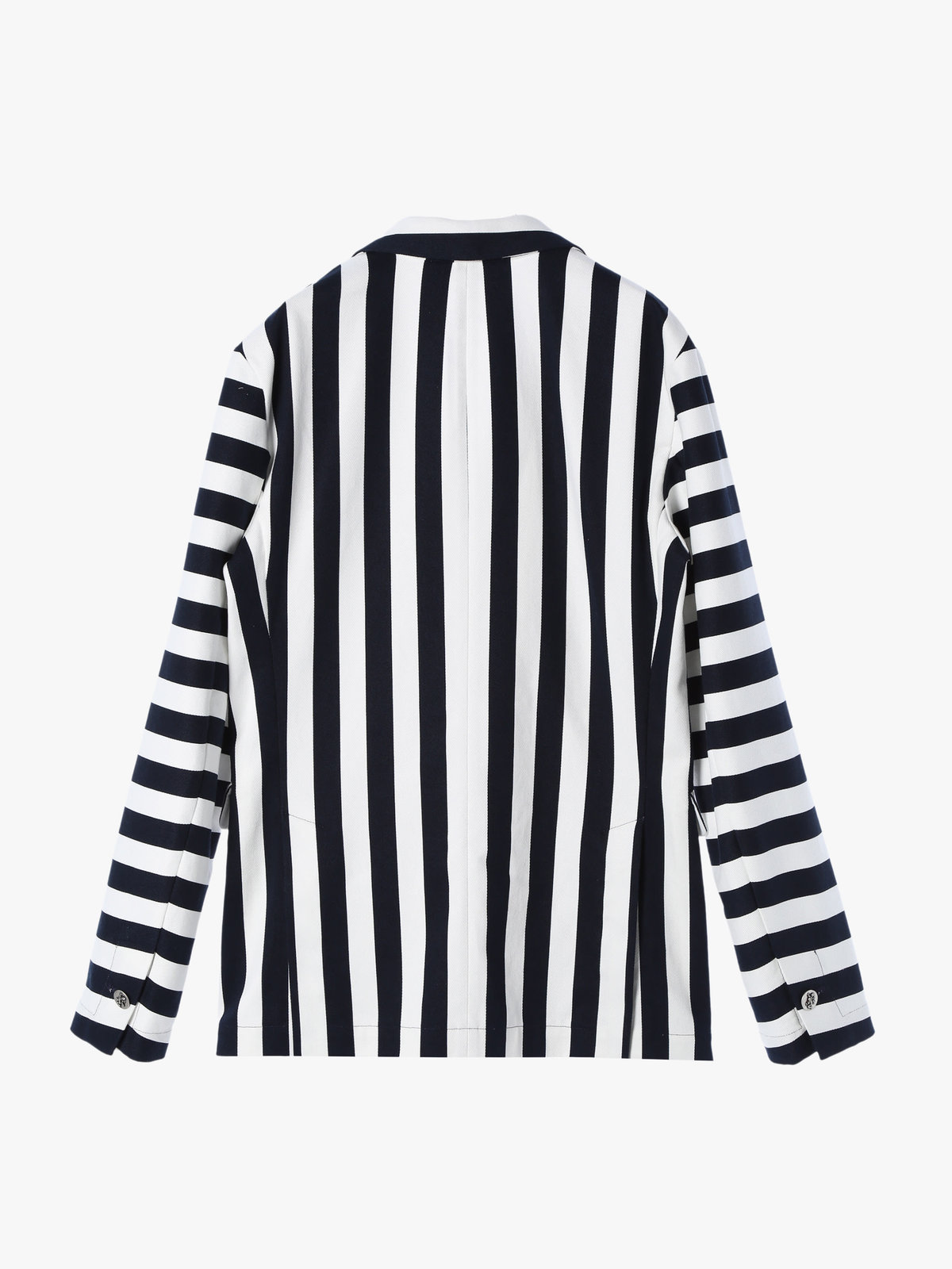 HOMME メンズ メンズ ストライプ コットン ジャケット ネイビー