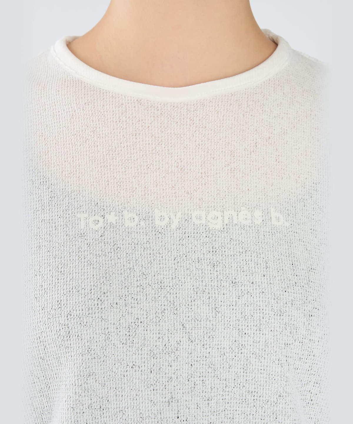 To b. by agnès b. ロゴ ワッフルTシャツ ホワイト