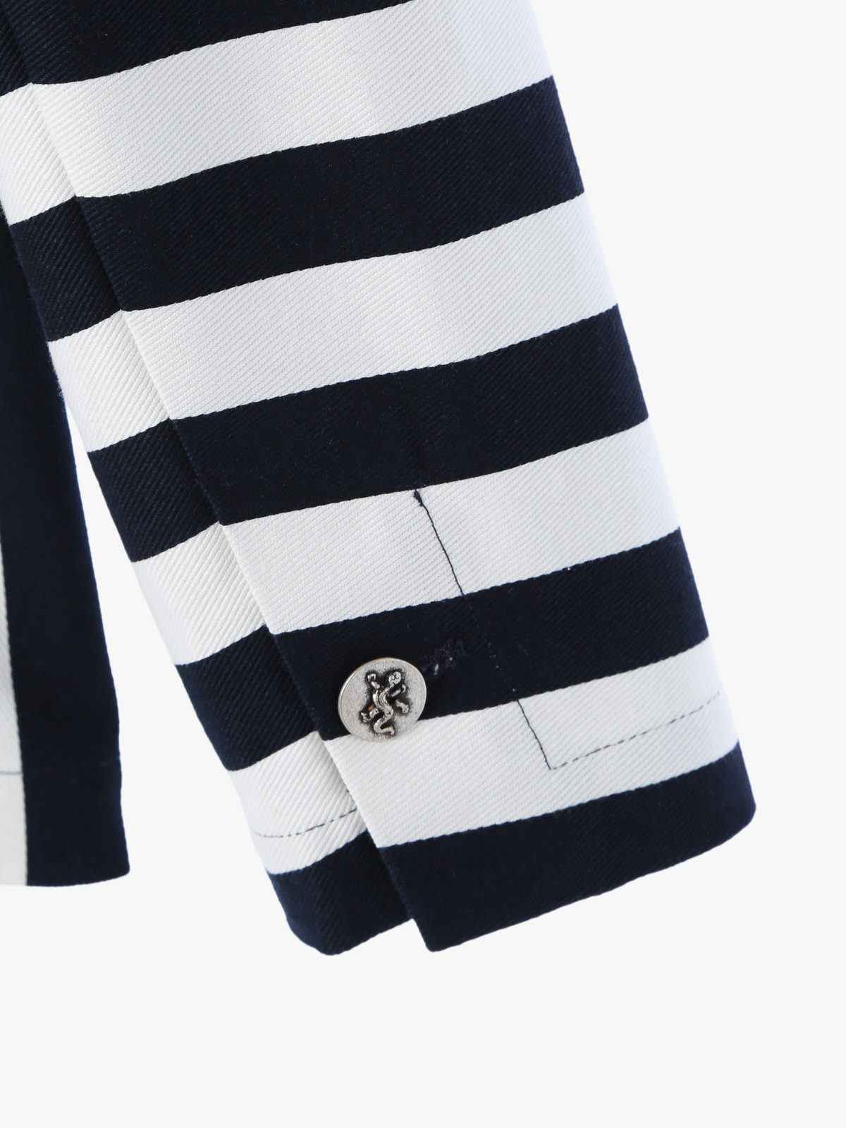 HOMME メンズ メンズ ストライプ コットン ジャケット ネイビー