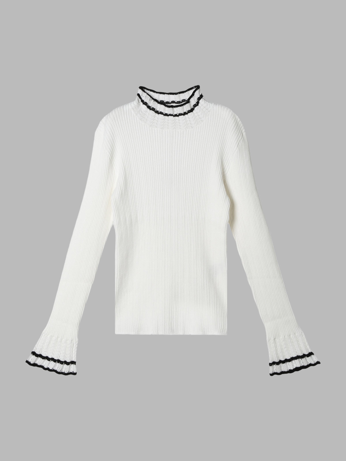 To b. by agnès b. コットン オープンワーク ニット プルオーバー ホワイト