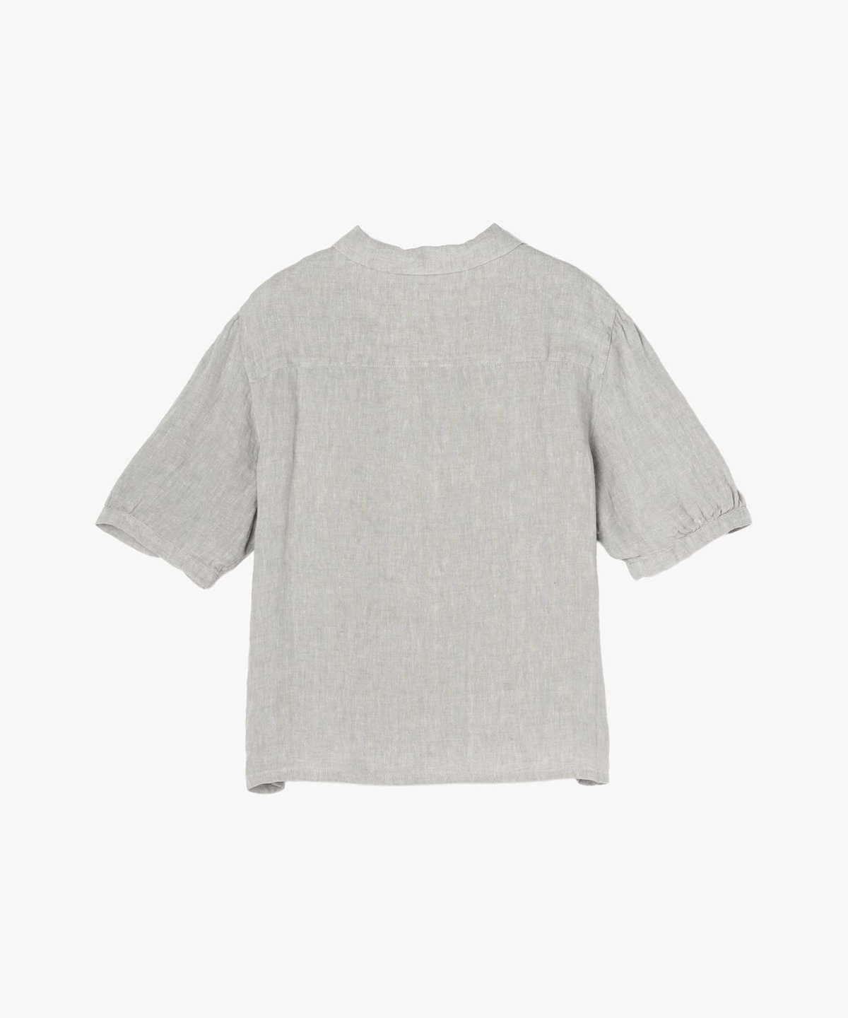 FEMME ウィメンズ リネン 半袖 スタンドカラー ブラウス "New Desir" グレー