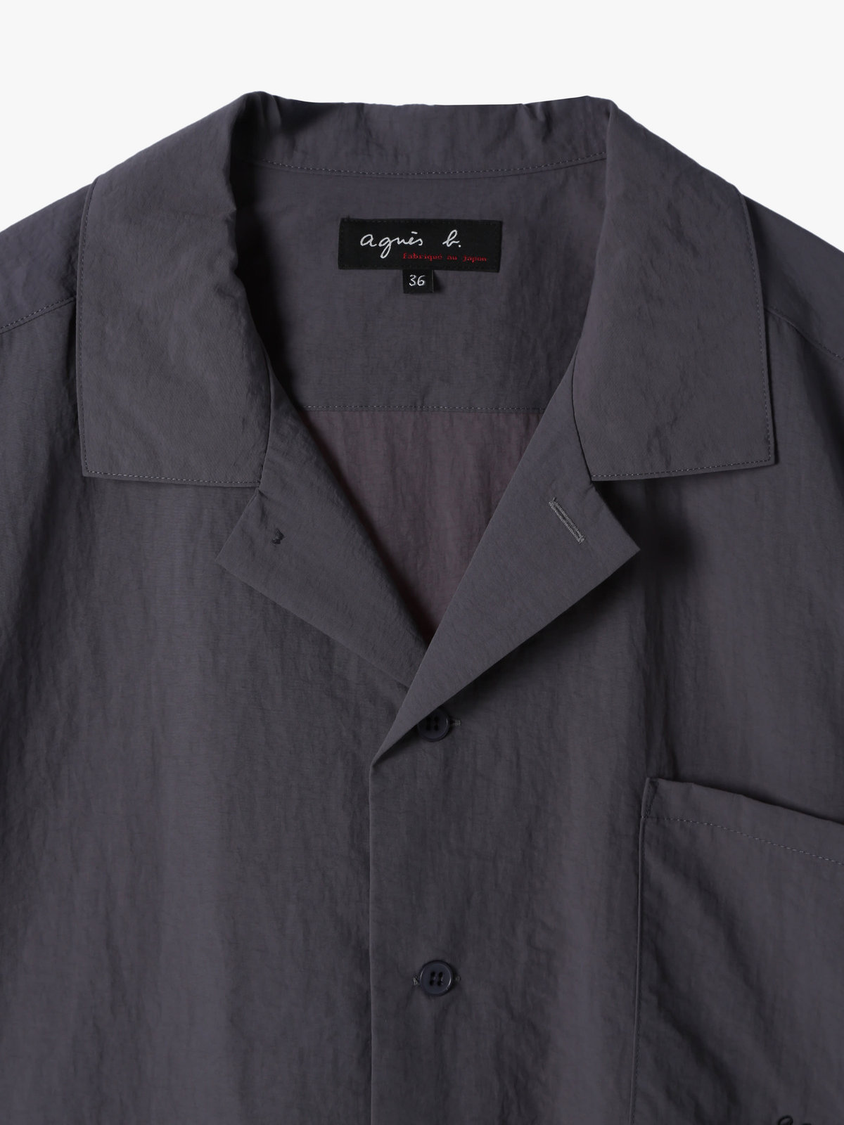 HOMME メンズ メンズ 開襟 半袖シャツ ”Magnam” グレー