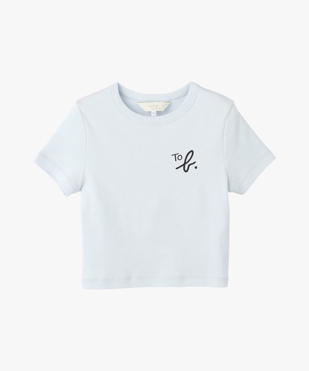 To b. by agnès b. "To b."ロゴ コットン 半袖 クロップド Tシャツ ブルー系その他