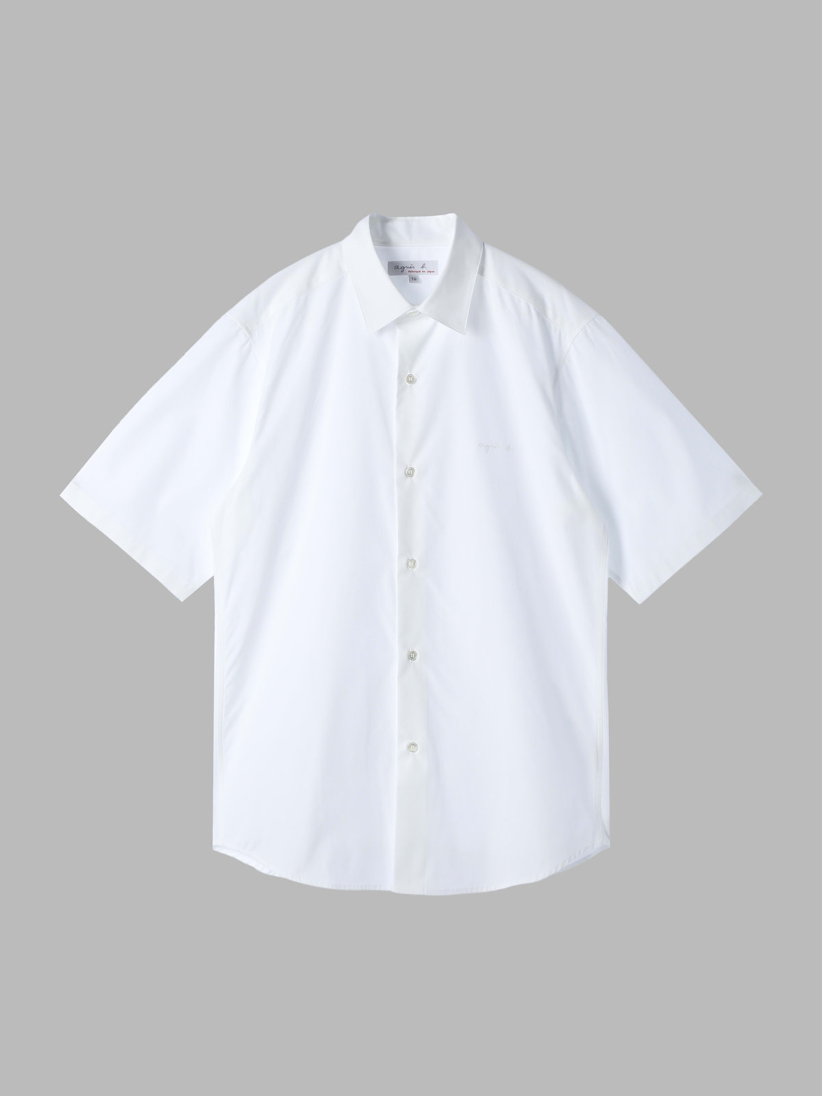 HOMME メンズ メンズ ロゴ 刺繍 半袖 シャツ ”Andy” ホワイト