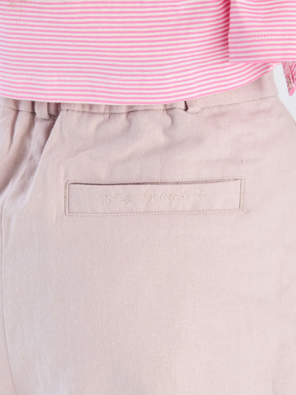 To b. by agnès b. 【Outlet】リネンコットンキャンバスショートパンツ ピンク