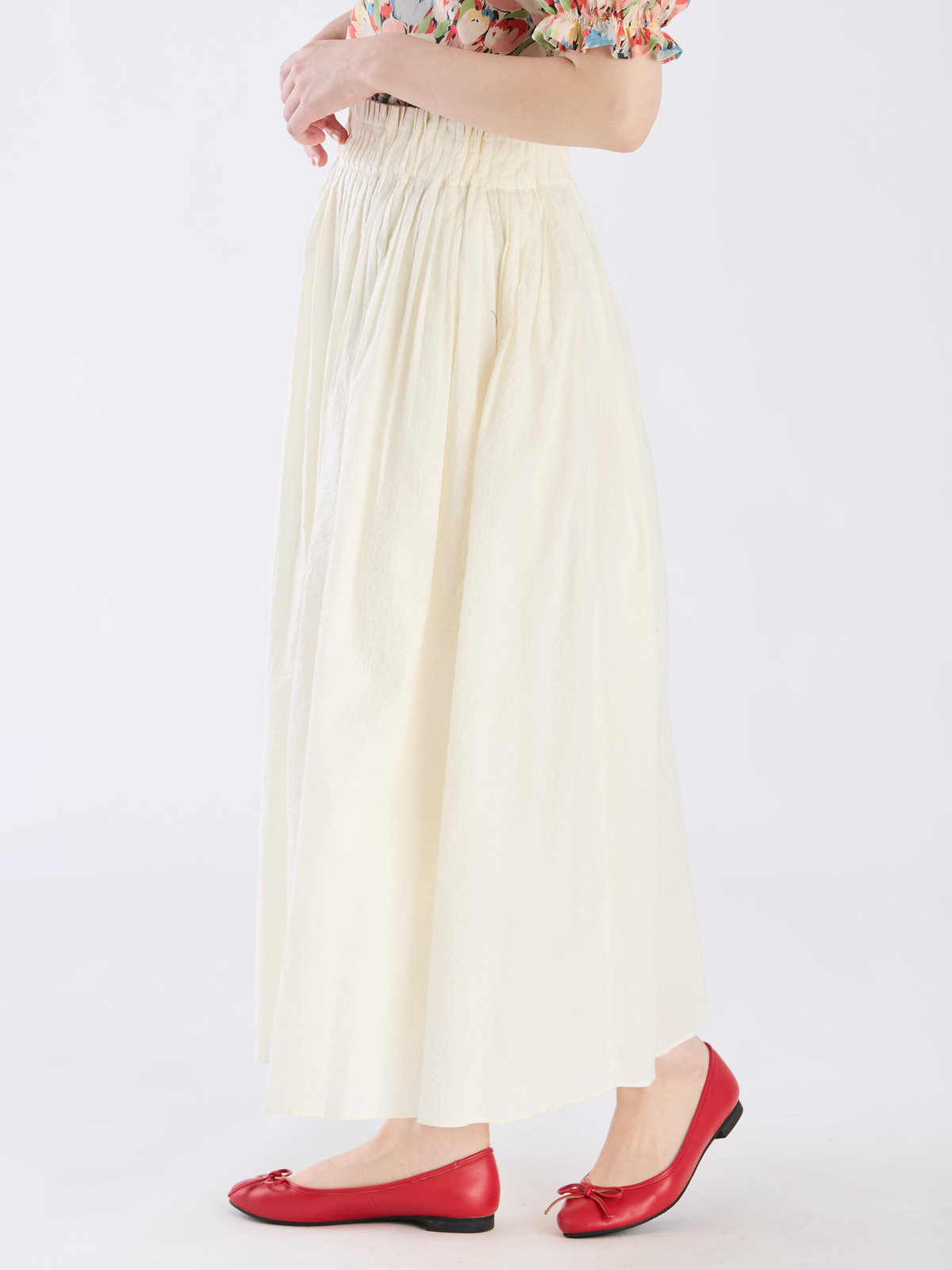 To b. by agnès b. 【Outlet】ポコポココットンスカート ホワイト