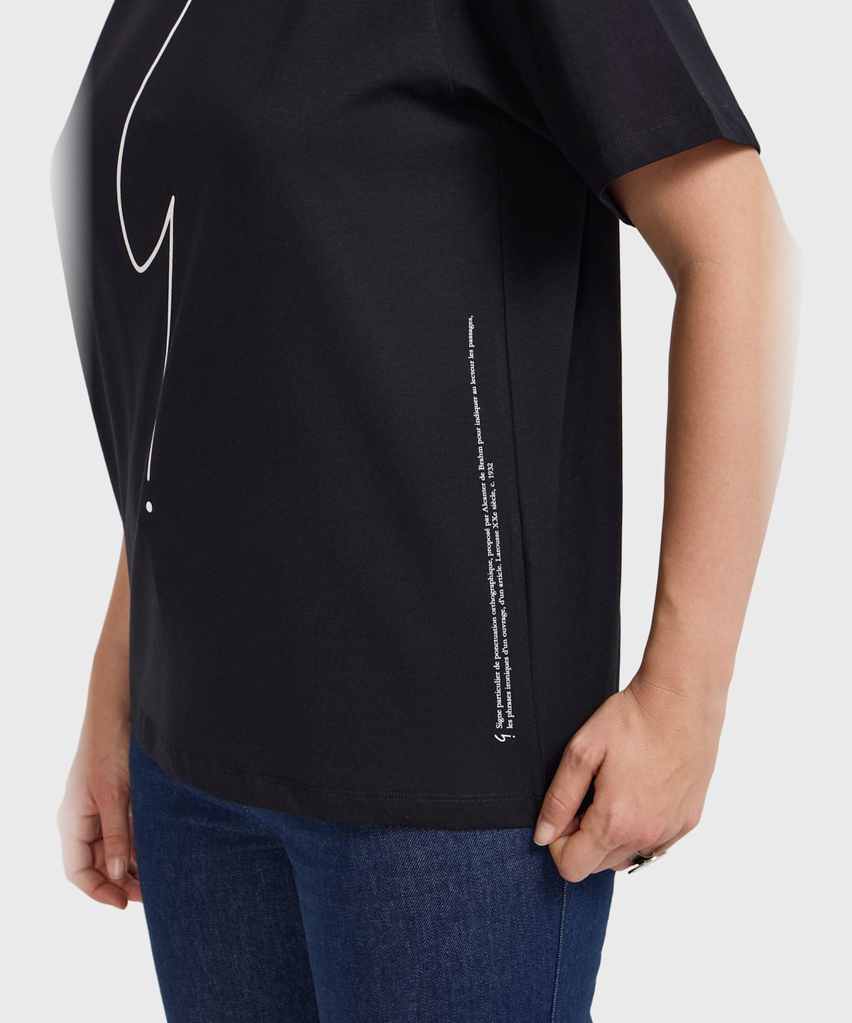 FEMME ウィメンズ アイコニック オーガニックコットン 半袖Tシャツ "Point d'Ironie" ブラック