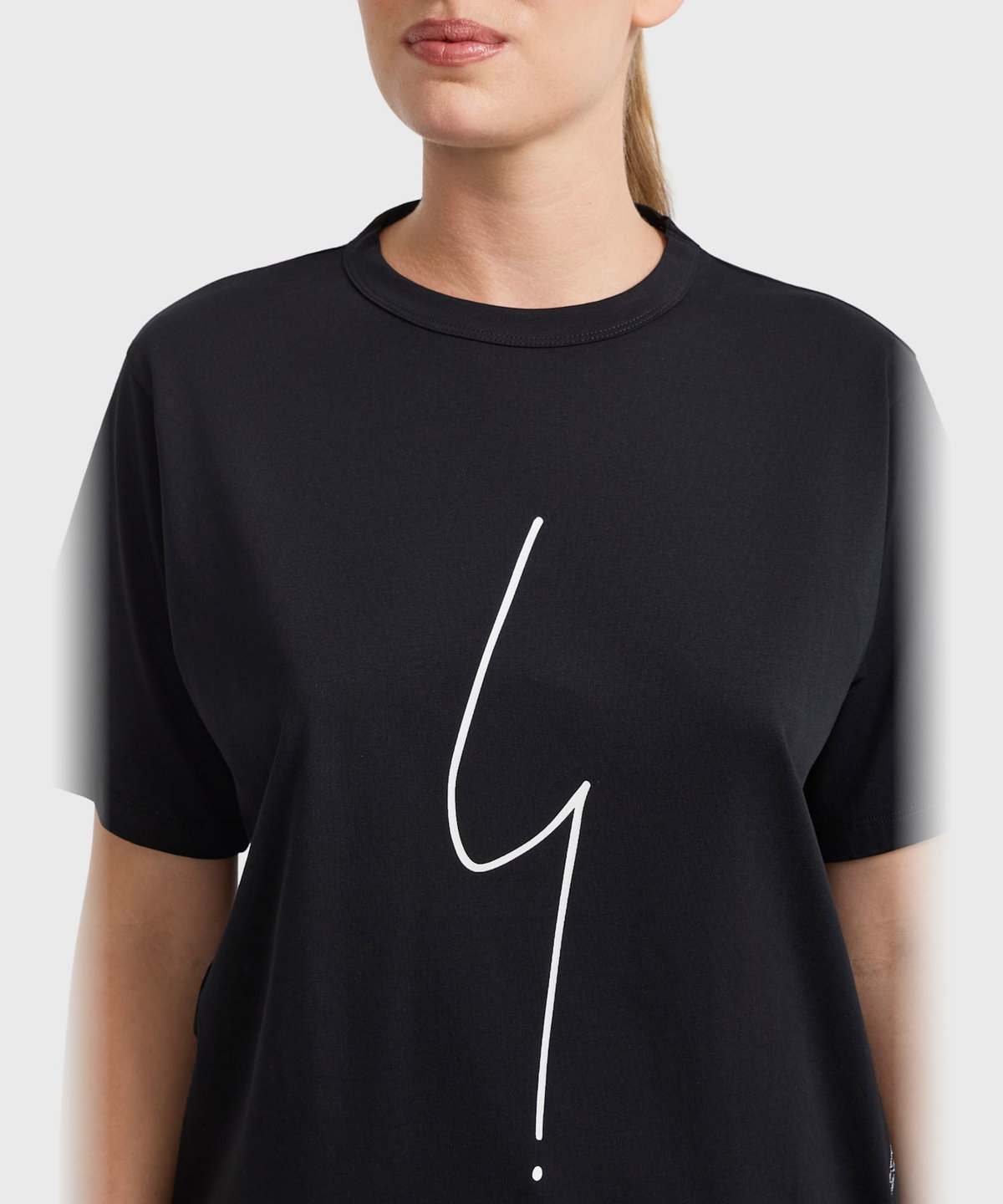 FEMME ウィメンズ アイコニック オーガニックコットン 半袖Tシャツ "Point d'Ironie" ブラック