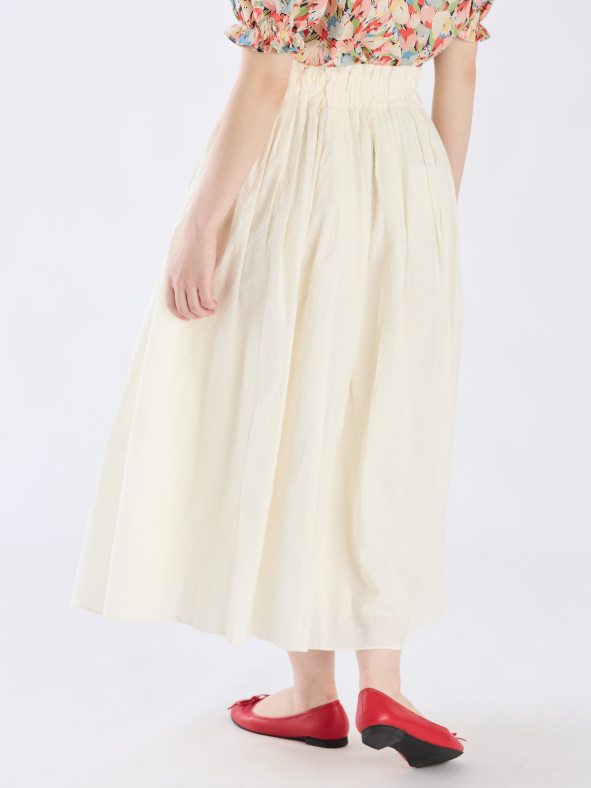 To b. by agnès b. 【Outlet】ポコポココットンスカート ホワイト