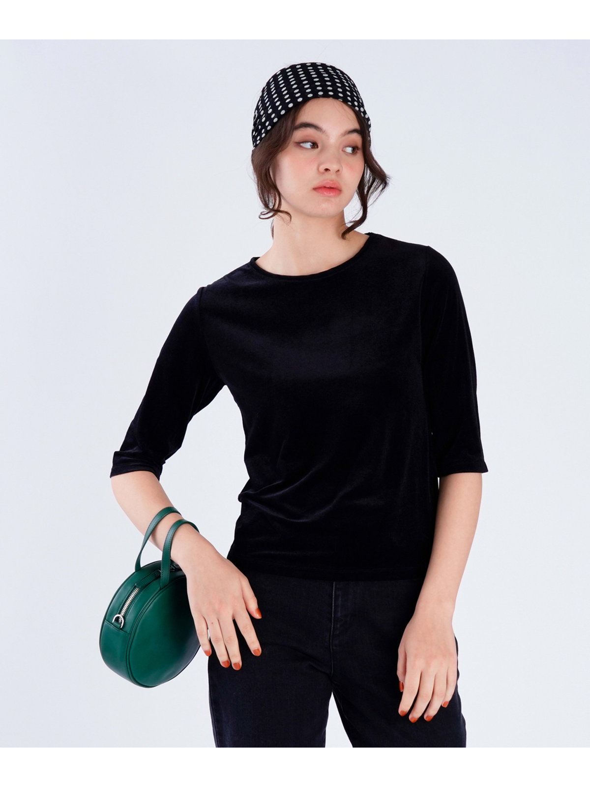 To b. by agnès b. 【Outlet】シアーベロアティーシャツ ブラック