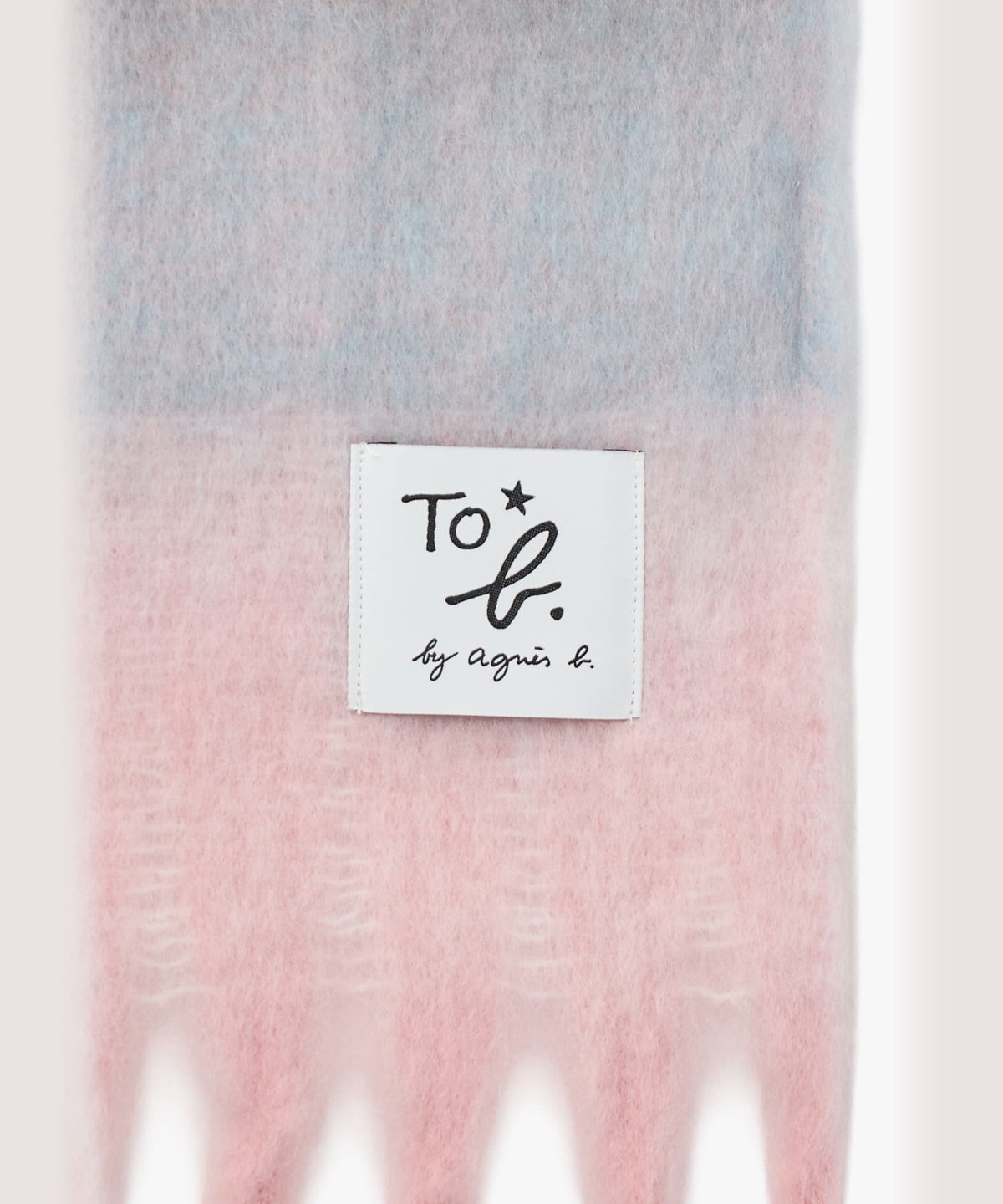 To b. by agnès b. ブロックチェック マフラー ブルー