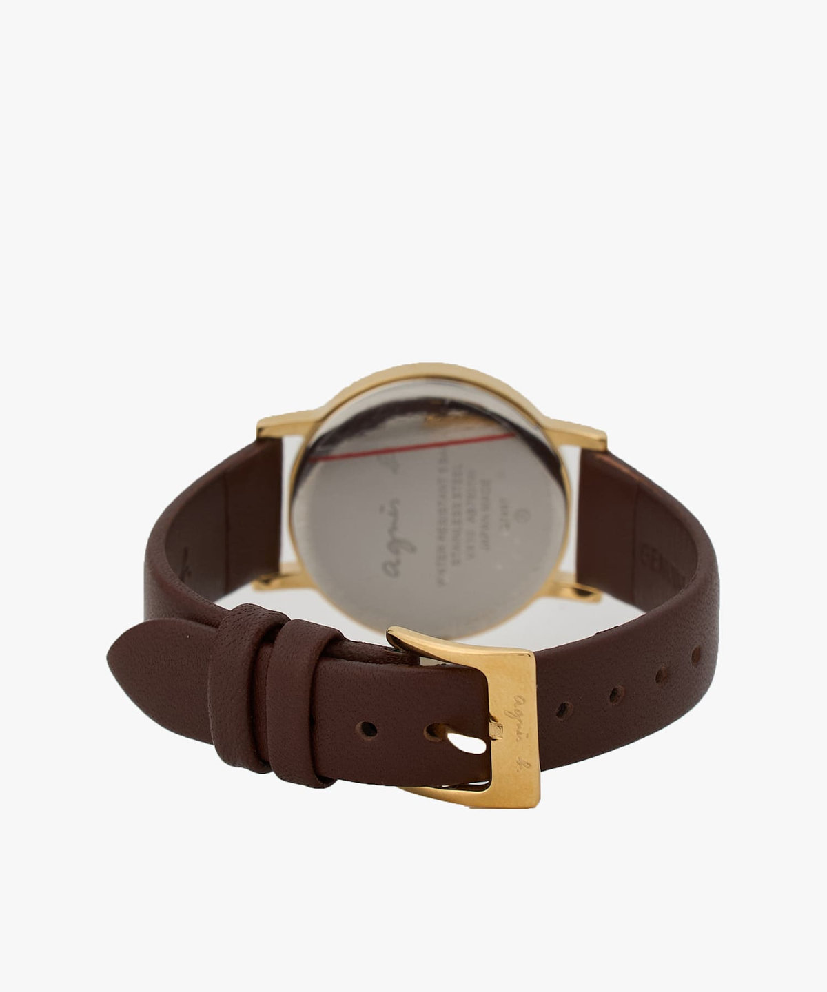 FEMME ウィメンズ ブラウン レザー ラウンド ウォッチ "Marcello" ダークブラウン