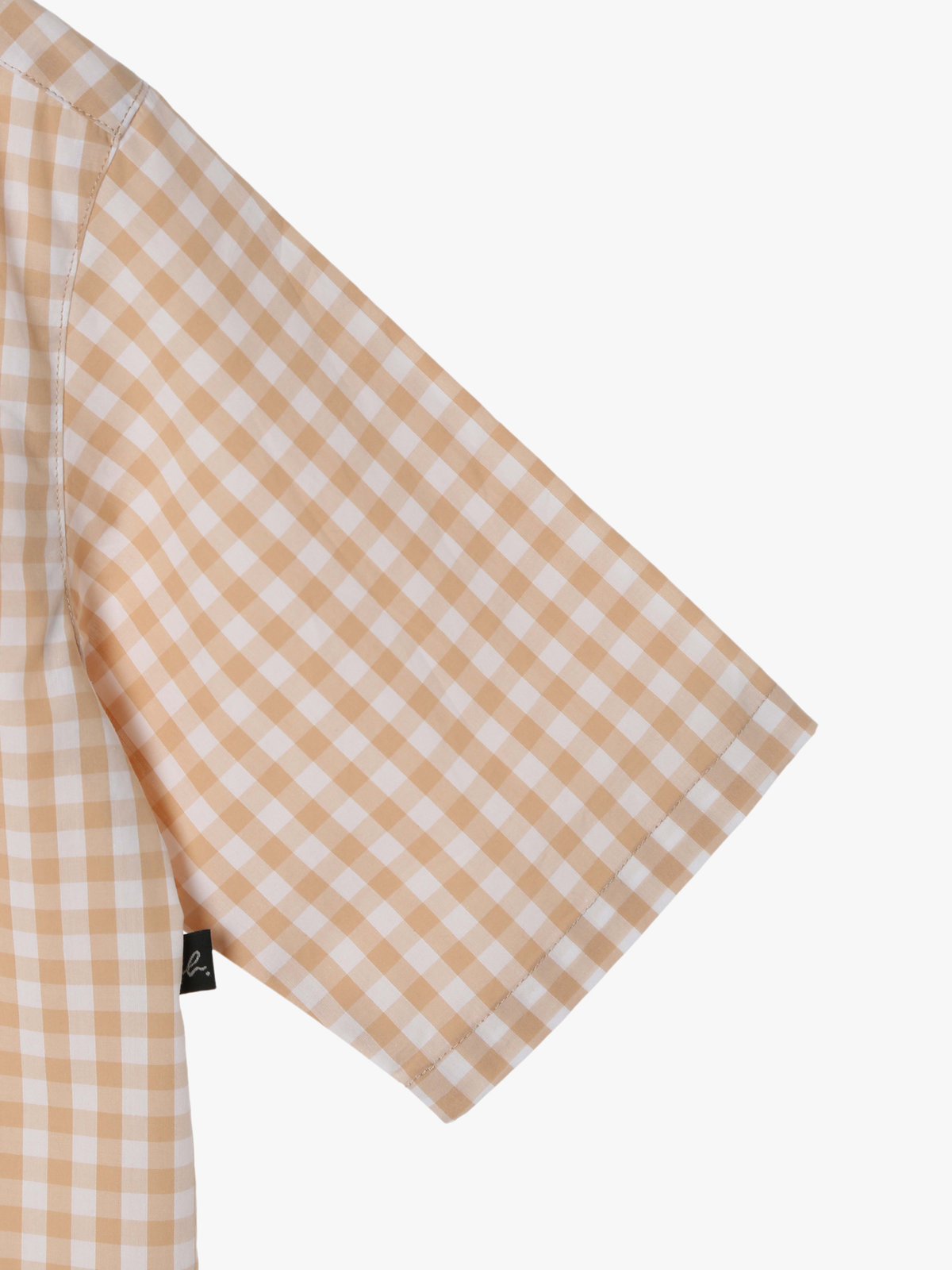 ENFANT ユニセックス キッズ ギンガムチェック コットン 半袖 シャツ ブラウン系その他