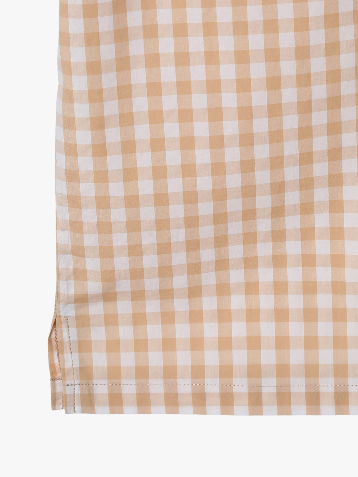 ENFANT ユニセックス キッズ ギンガムチェック コットン 半袖 シャツ ブラウン系その他