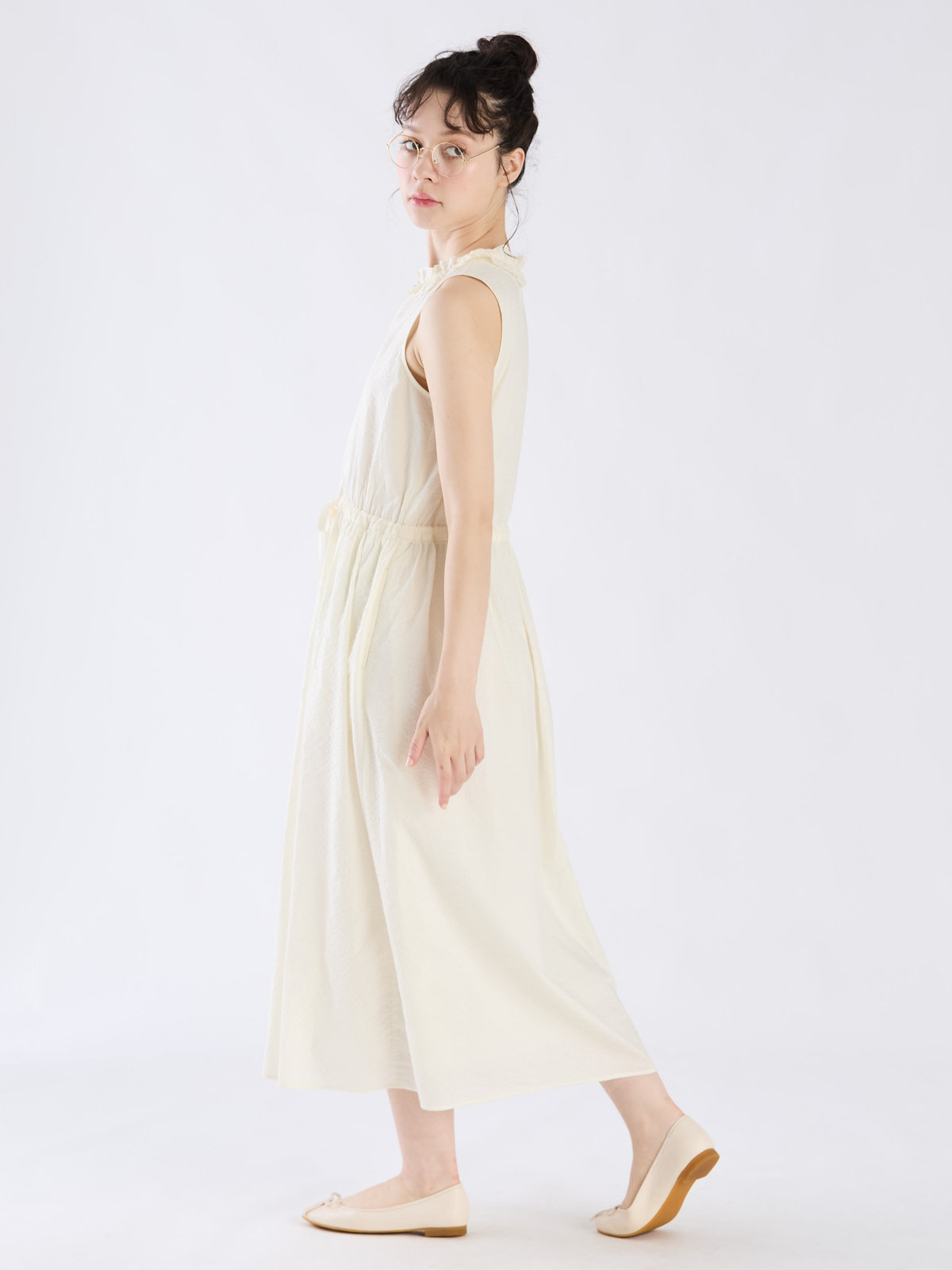 To b. by agnès b. 【Outlet】ポコポココットンドレス ホワイト