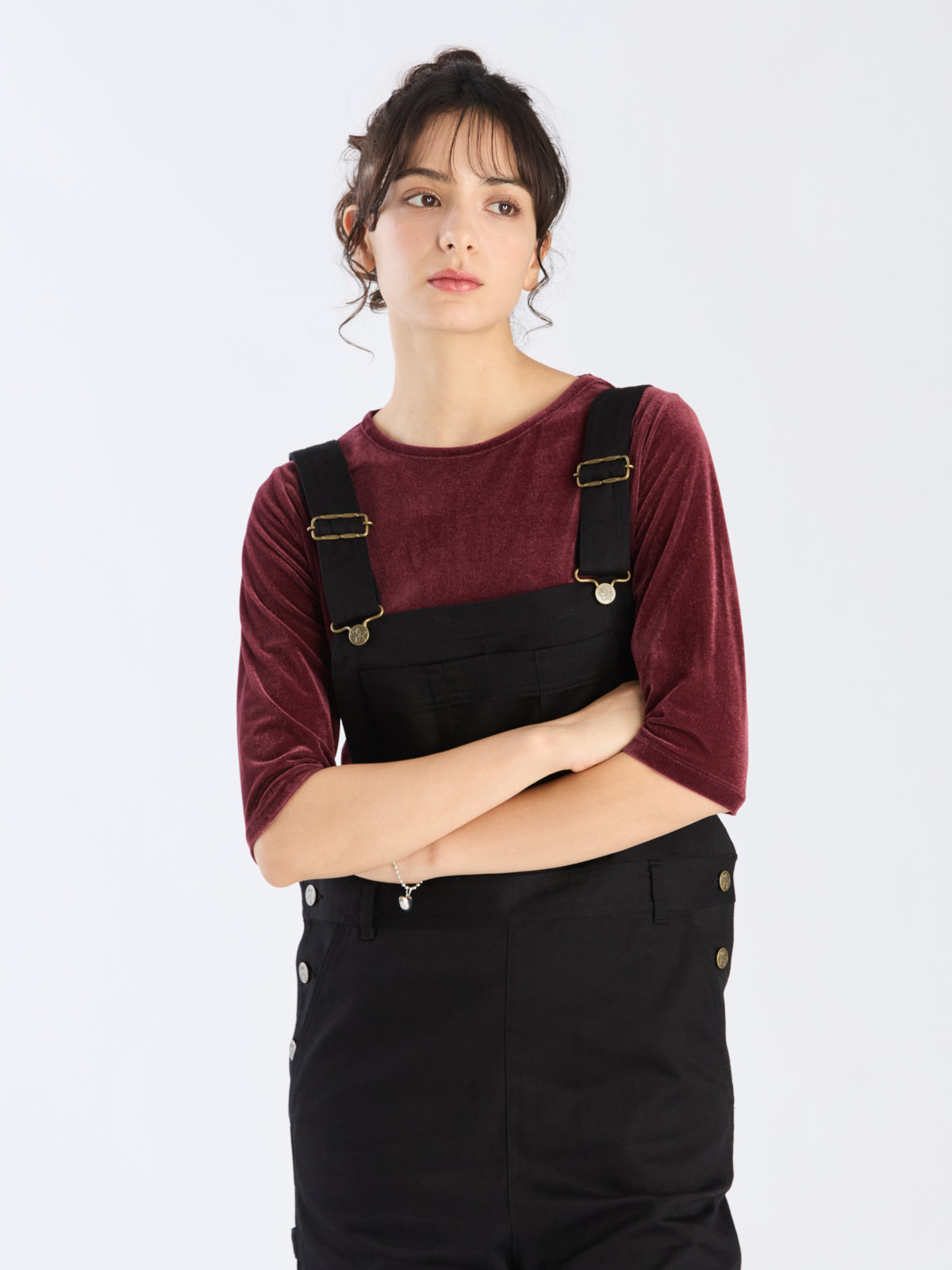 To b. by agnès b. 【Outlet】シアーベロアティーシャツ ボルドー