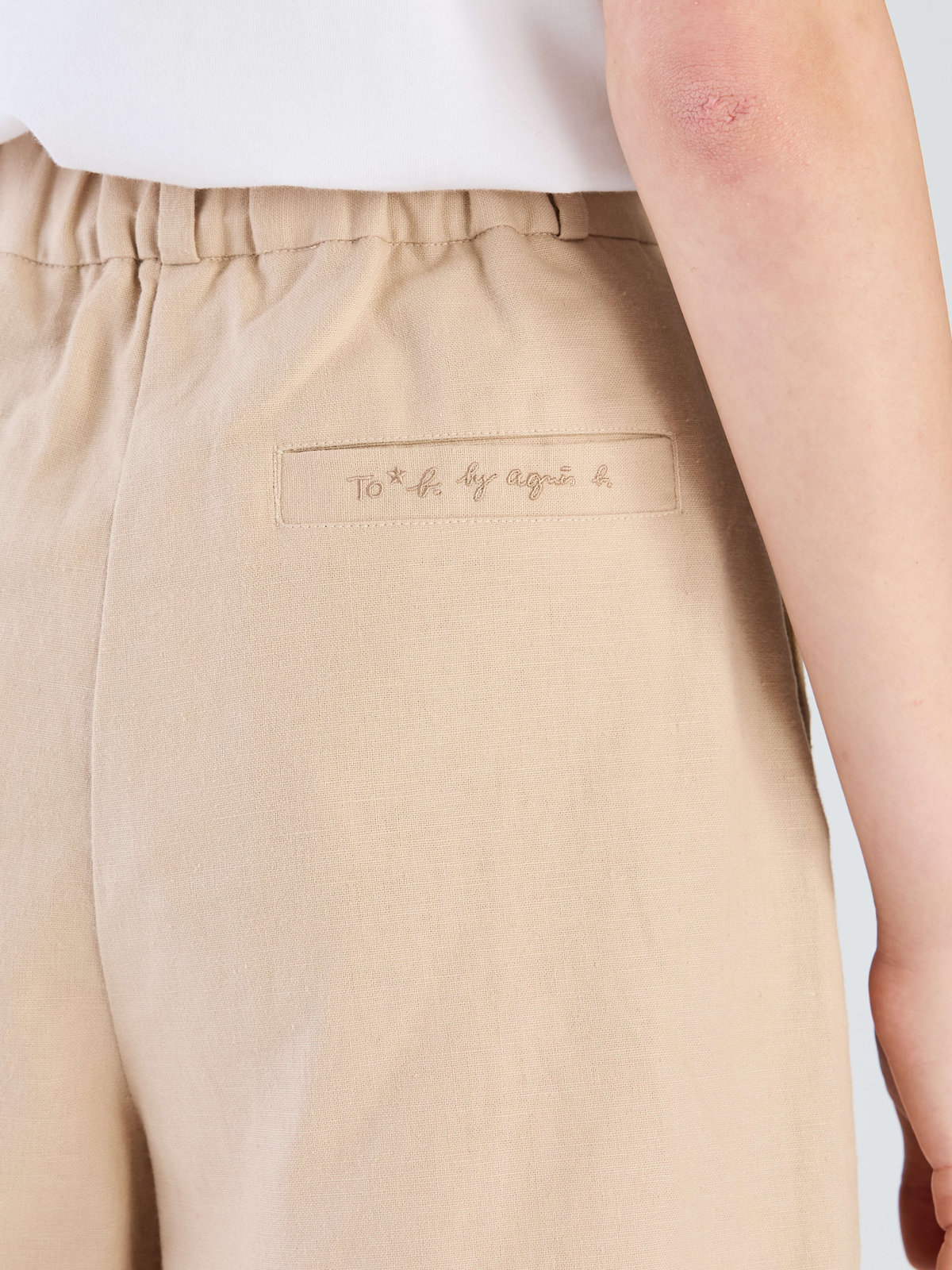 To b. by agnès b. 【Outlet】リネンコットンキャンバスショートパンツ ホワイト