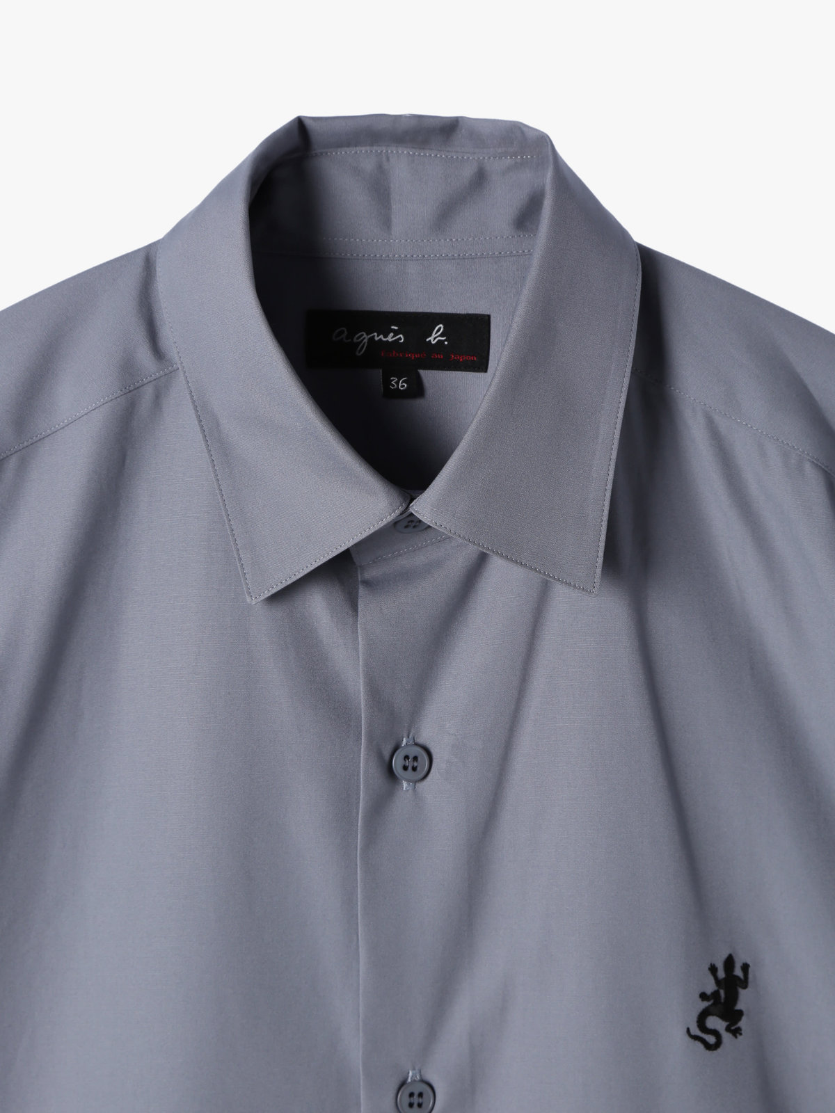 HOMME メンズ メンズ アイコニック 刺繍 半袖 シャツ ”Andy” グレー