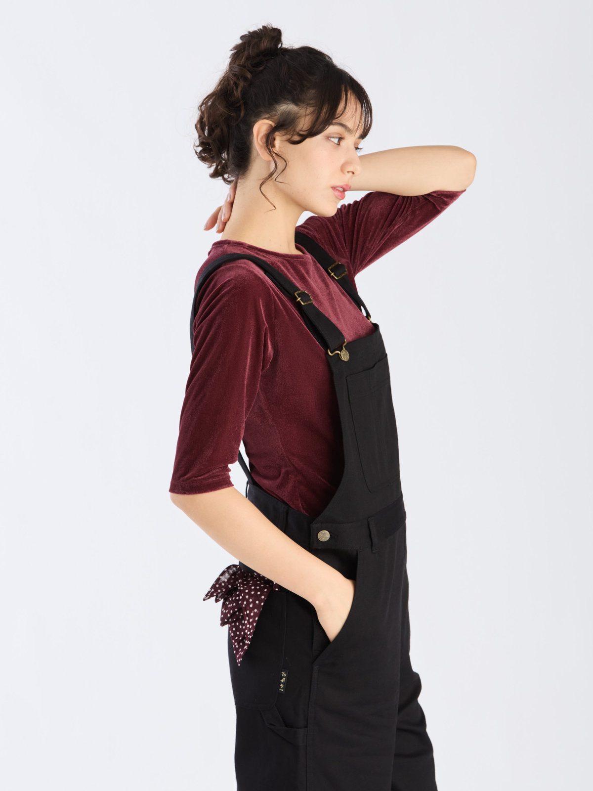 To b. by agnès b. 【Outlet】シアーベロアティーシャツ ボルドー