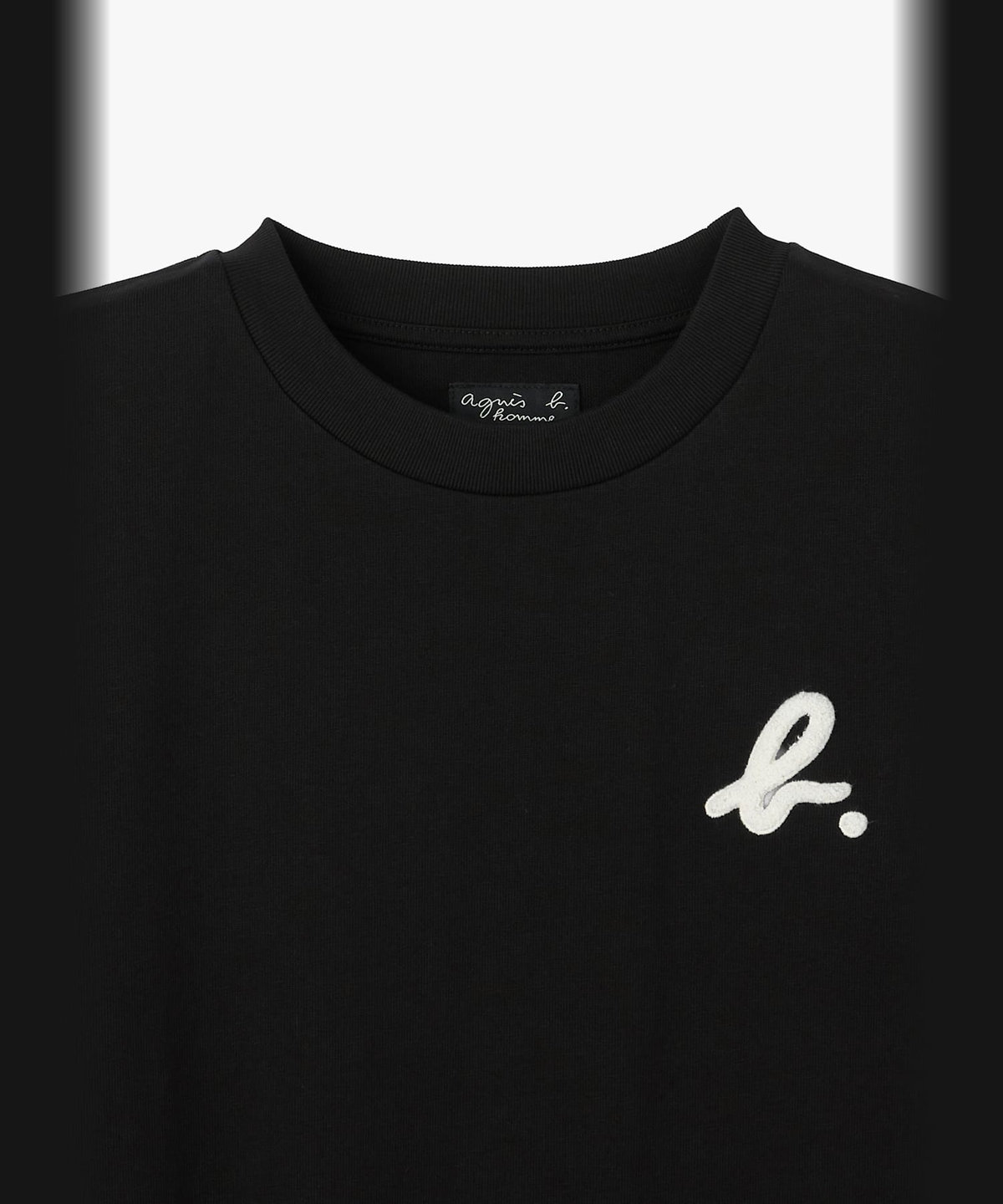 HOMME メンズ メンズ "b."刺繍 半袖 Tシャツ ブラック
