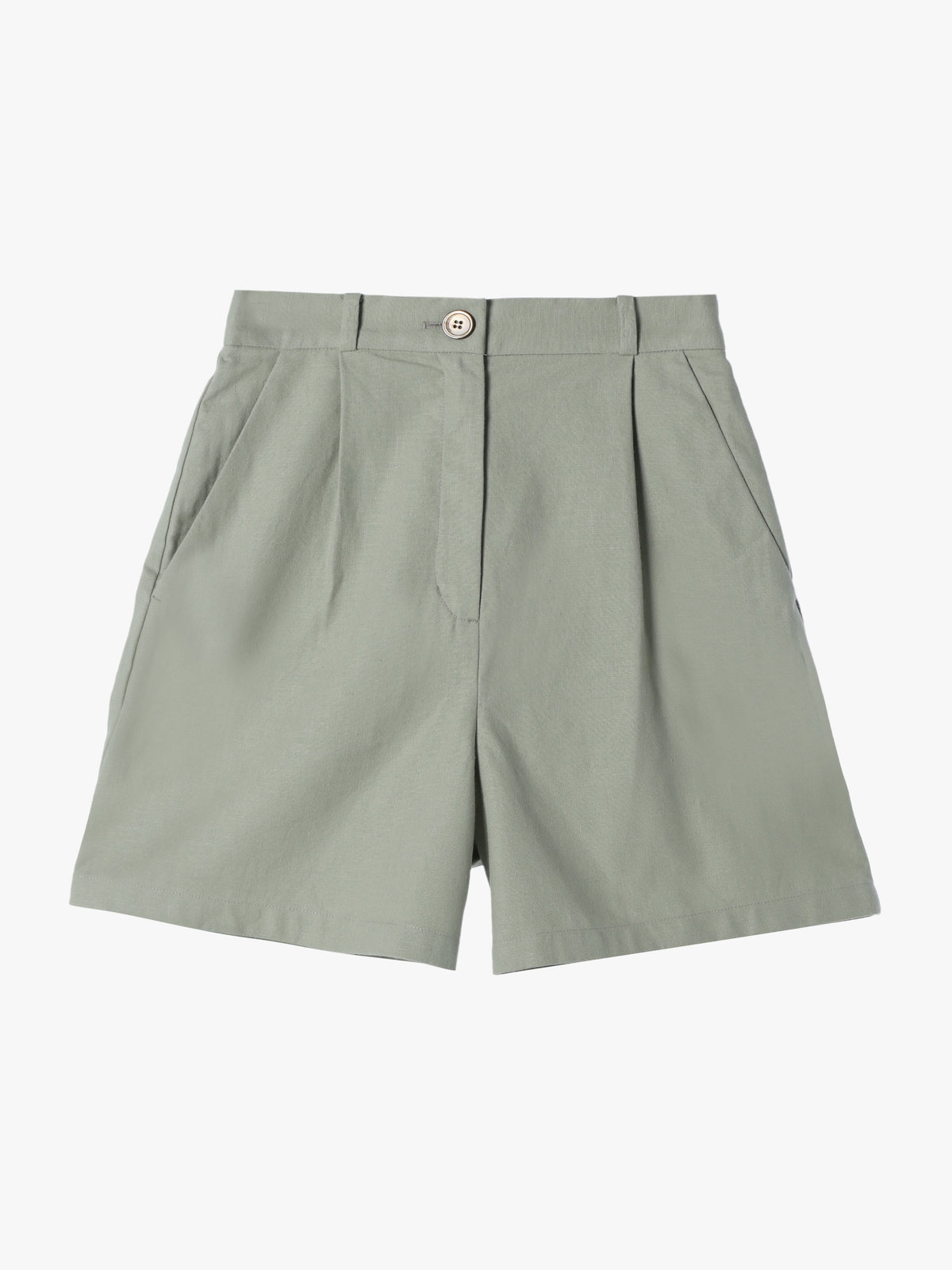 To b. by agnès b. 【Outlet】リネンコットンキャンバスショートパンツ カーキ