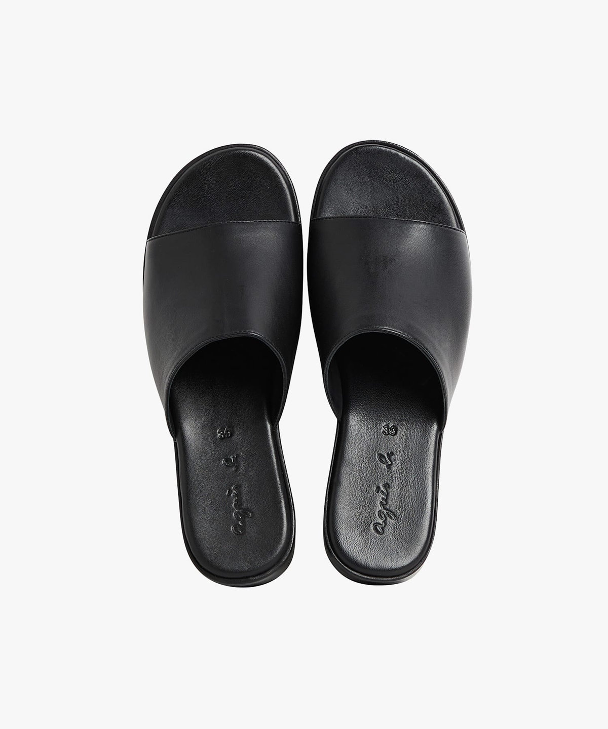 FEMME ウィメンズ カウハイドレザー ミュール "Nouma" ブラック