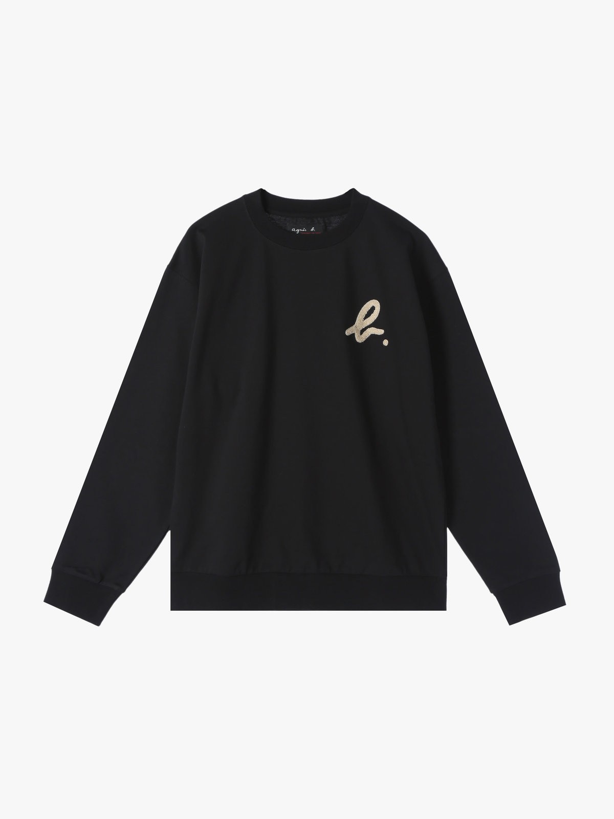 FEMME ウィメンズ ”b.”ロゴ コットン 長袖 スウェット ブラック