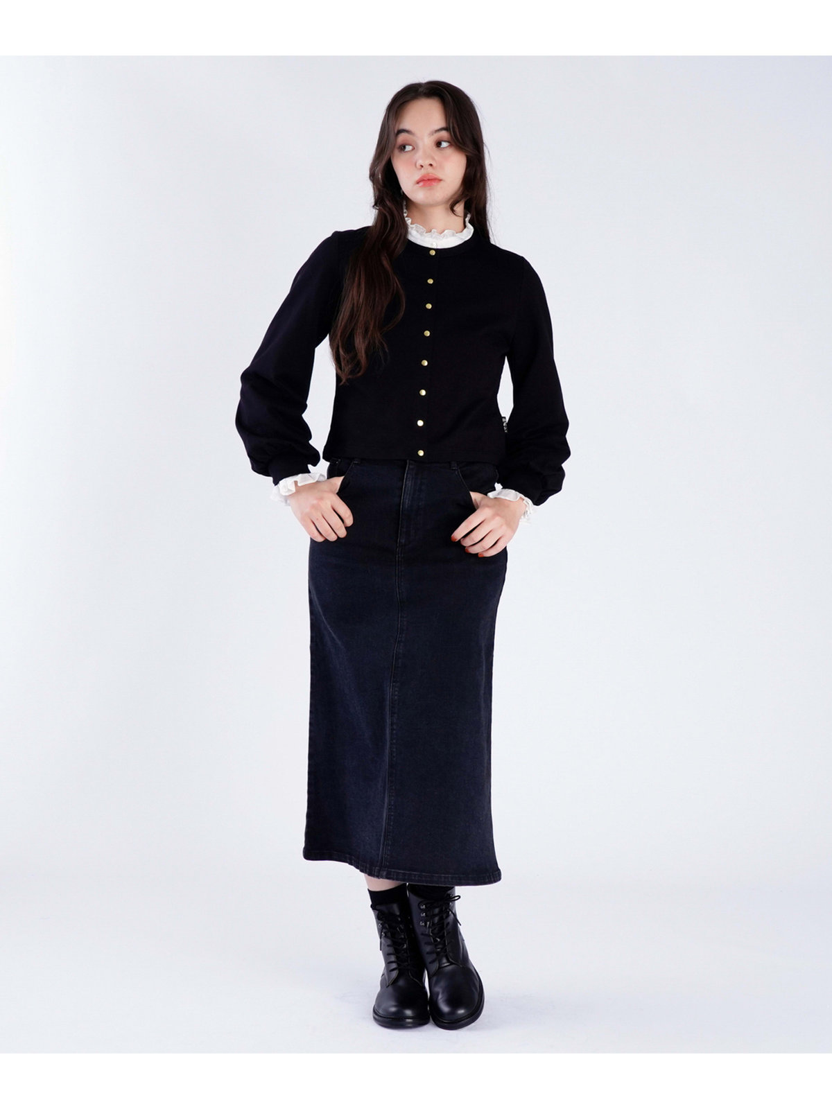 To b. by agnès b. トラディショナルプリティカーディガン ブラック