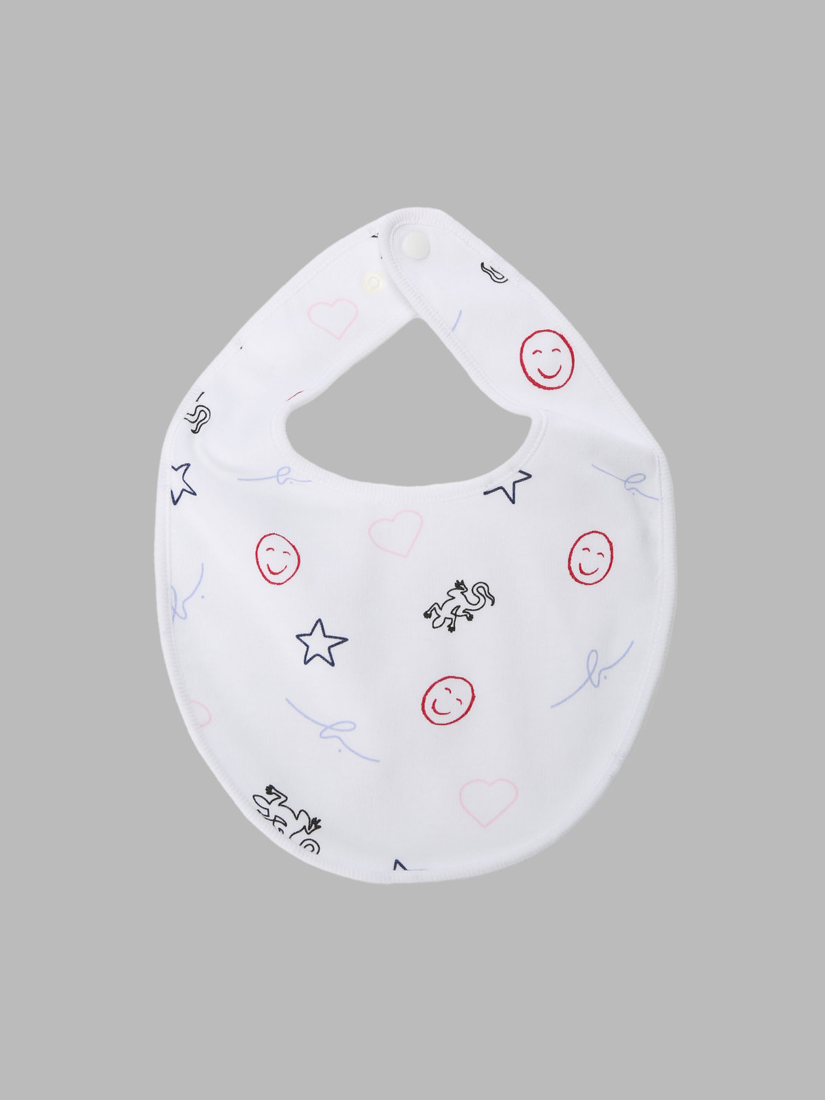 ENFANT ベビー ベビー コットン 長袖ボディ・スタイ・帽子 3点セット ホワイト