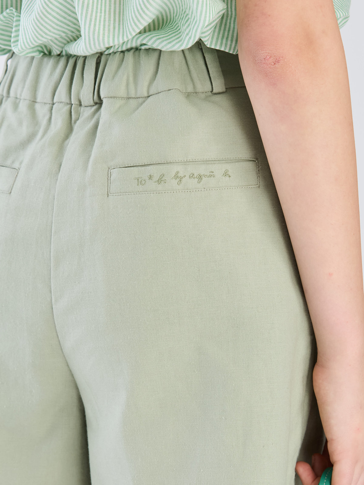 To b. by agnès b. 【Outlet】リネンコットンキャンバスショートパンツ カーキ