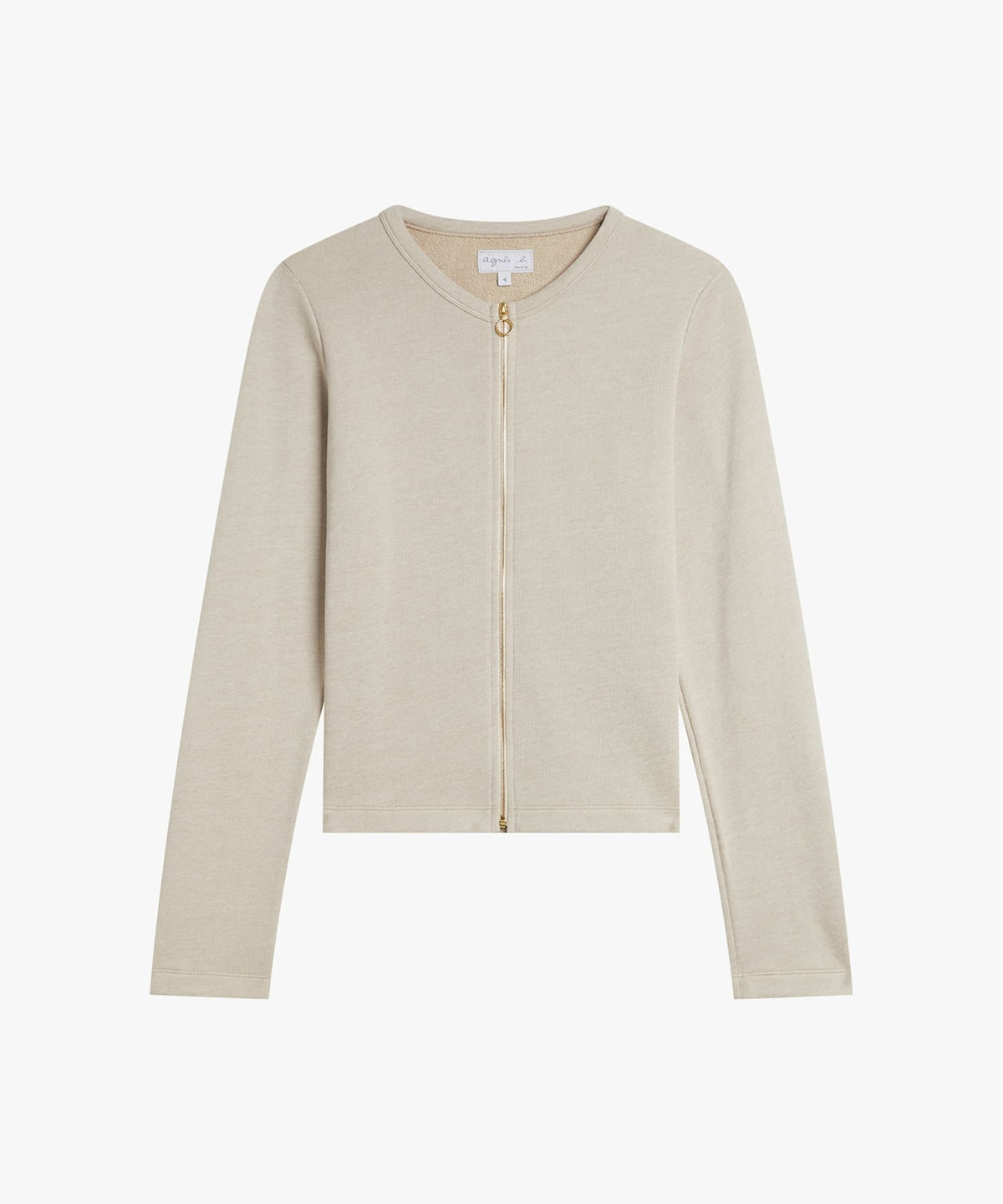 FEMME ウィメンズ コットン リネン メルトン 長袖 カーディガン "Alizee" ベージュ系その他