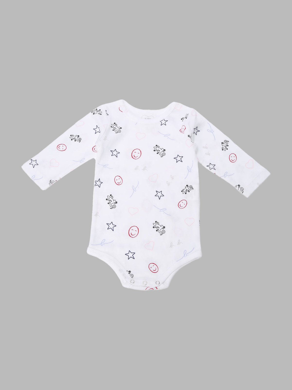 ENFANT ベビー ベビー コットン 長袖ボディ・スタイ・帽子 3点セット ホワイト