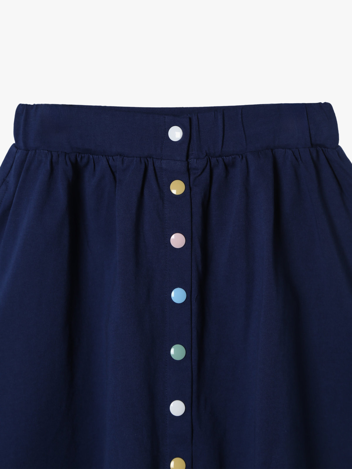 ENFANT ガールズ キッズ マルチカラー コットン ミディアム スカート ネイビー