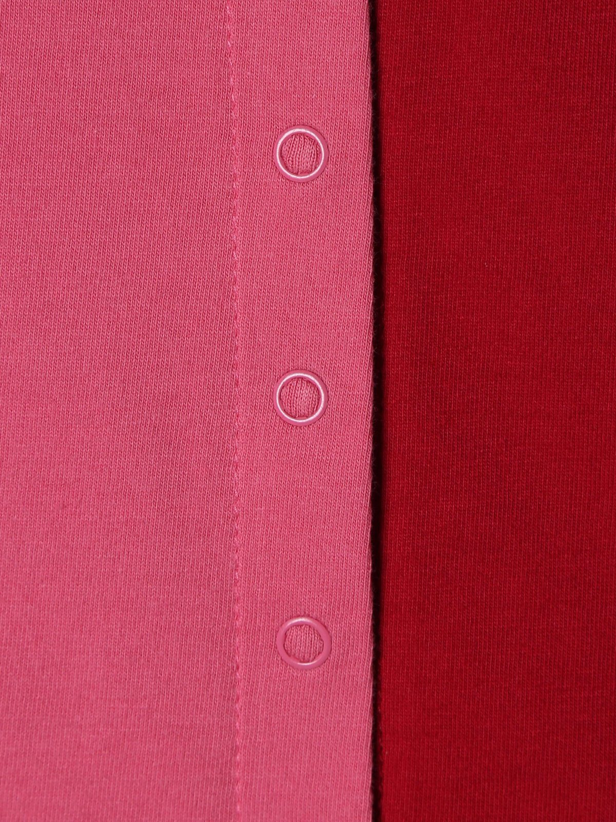 ENFANT ベビー ベビー バイカラー "b."ロゴ コットン 長袖 カーディガンプレッション レッド