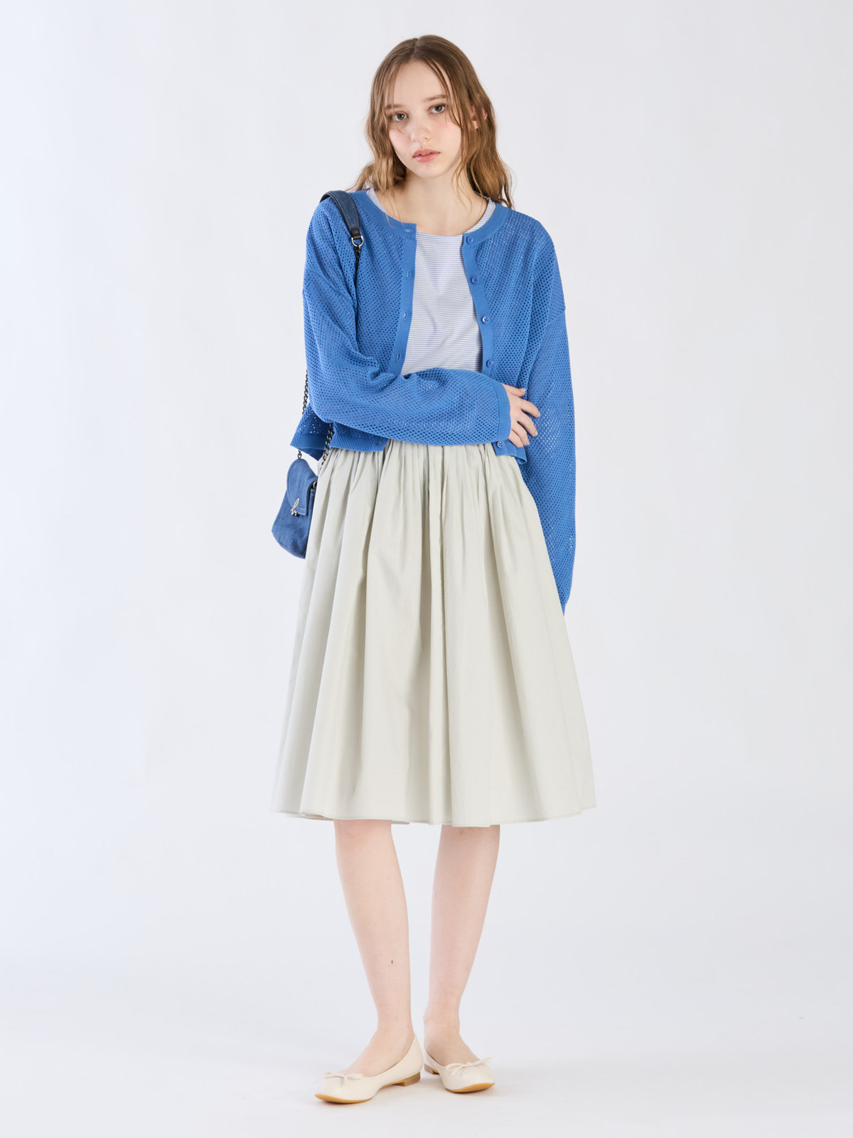 To b. by agnès b. 【Outlet】タックミディスカート グレー系その他