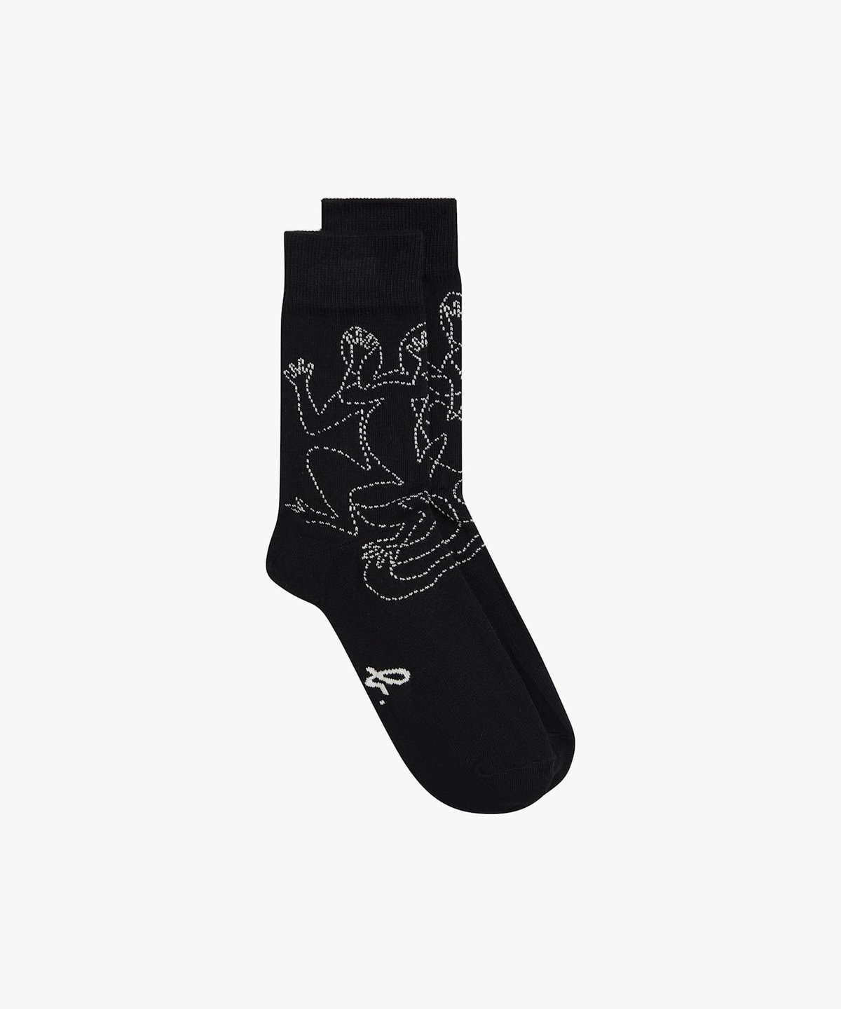 HOMME メンズ メンズ ソックス "Lezard" ブラック