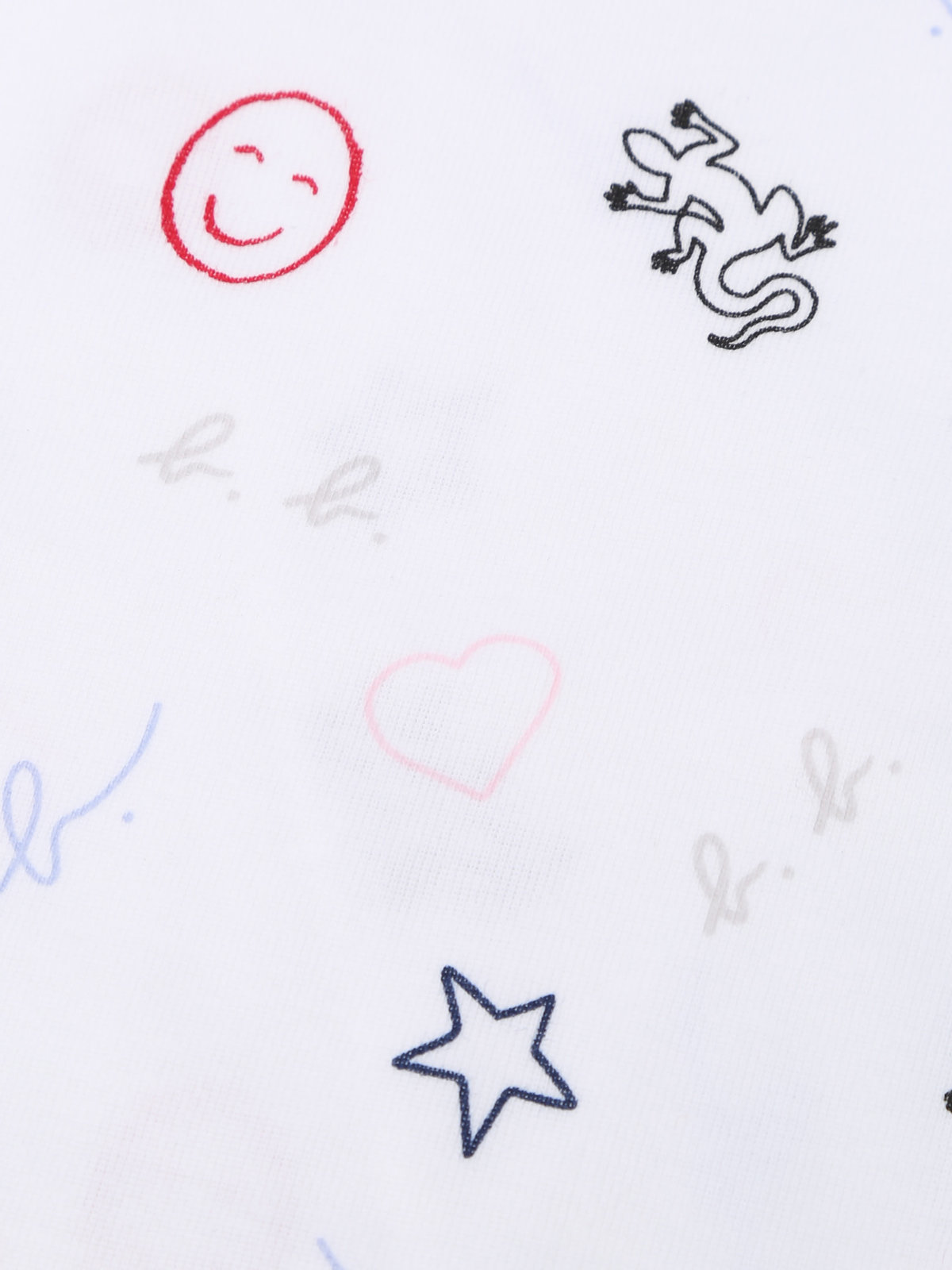 ENFANT ベビー ベビー コットン 長袖ボディ・スタイ・帽子 3点セット ホワイト