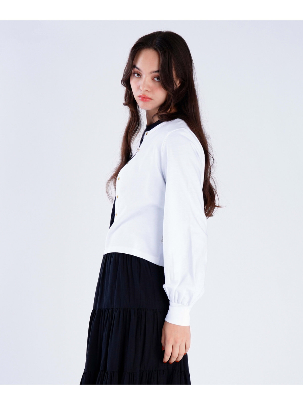 To b. by agnès b. トラディショナルプリティカーディガン ホワイト