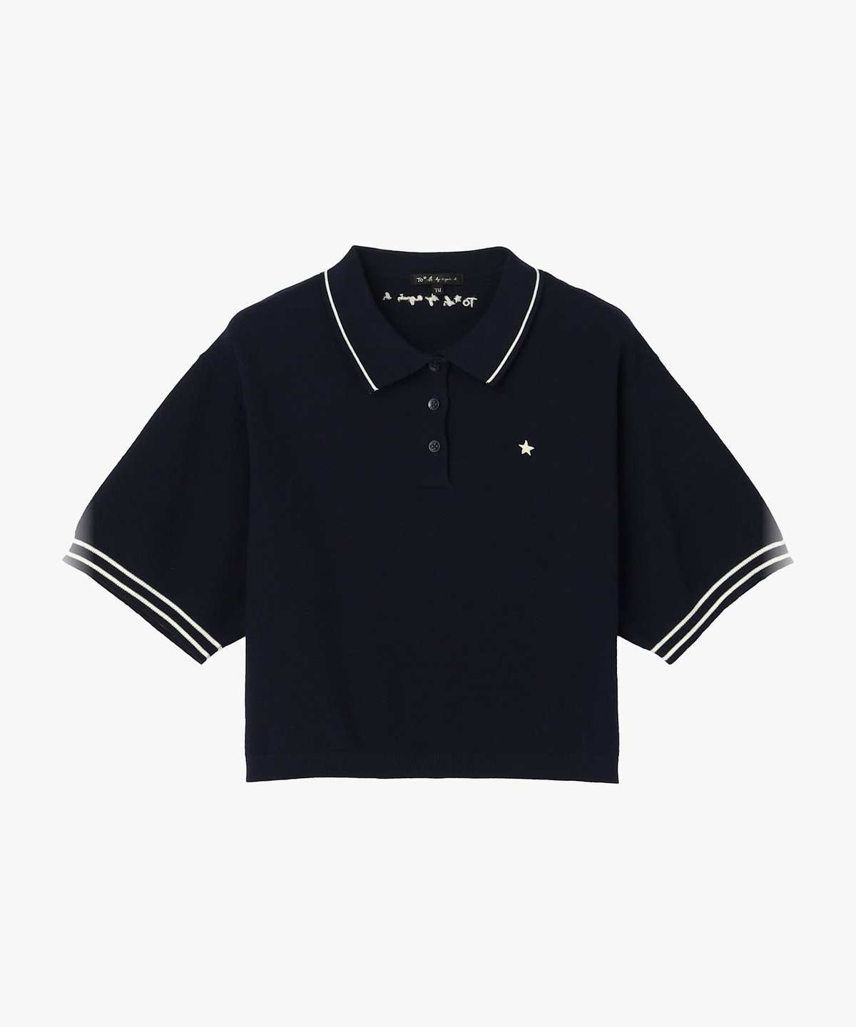 To b. by agnès b. スター 刺繍 コットン 半袖 ニット ポロシャツ イエロー系その他