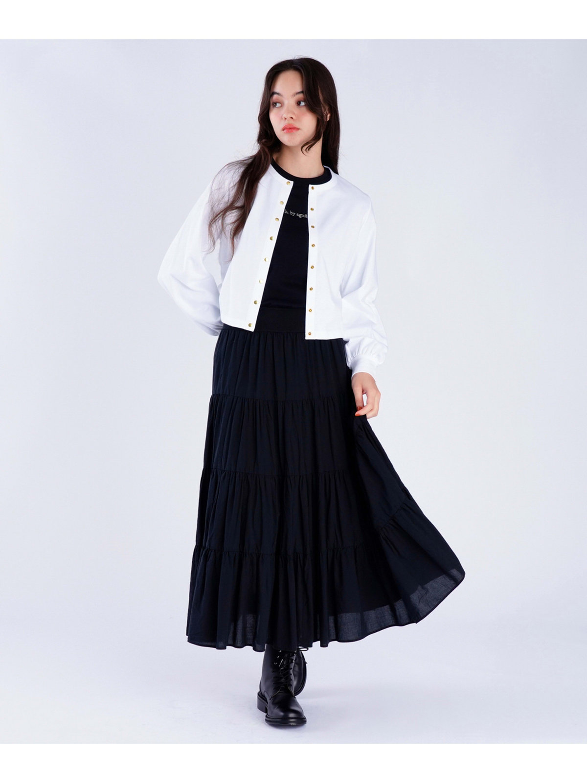 To b. by agnès b. トラディショナルプリティカーディガン ホワイト