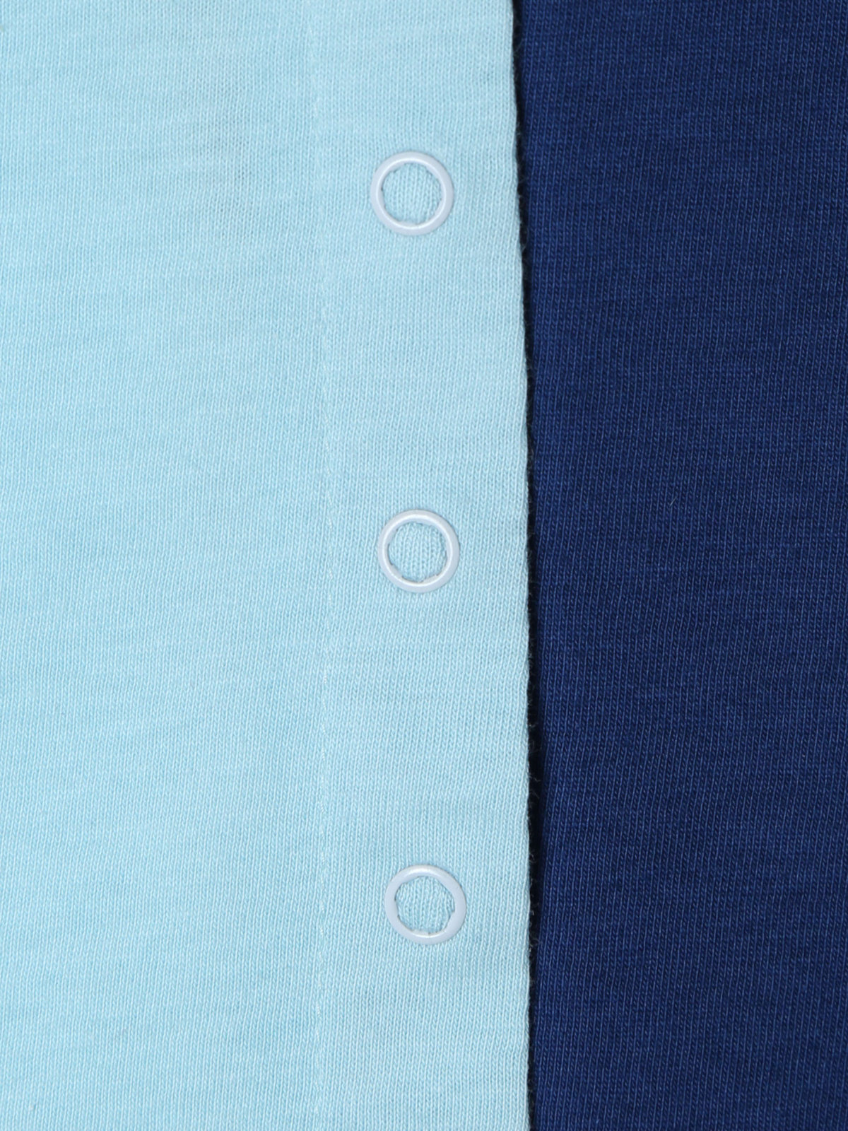 ENFANT ベビー ベビー バイカラー "b."ロゴ コットン 長袖 カーディガンプレッション ブルー