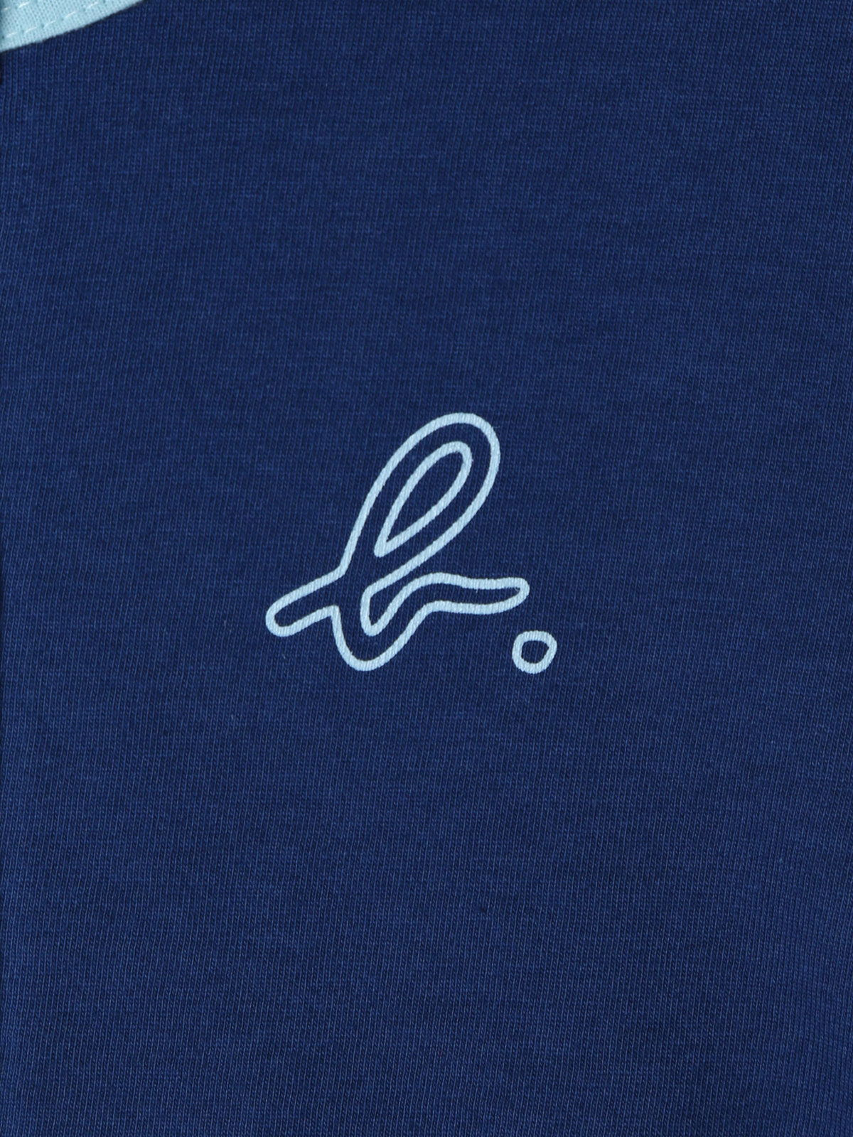 ENFANT ベビー ベビー バイカラー "b."ロゴ コットン 長袖 カーディガンプレッション ブルー