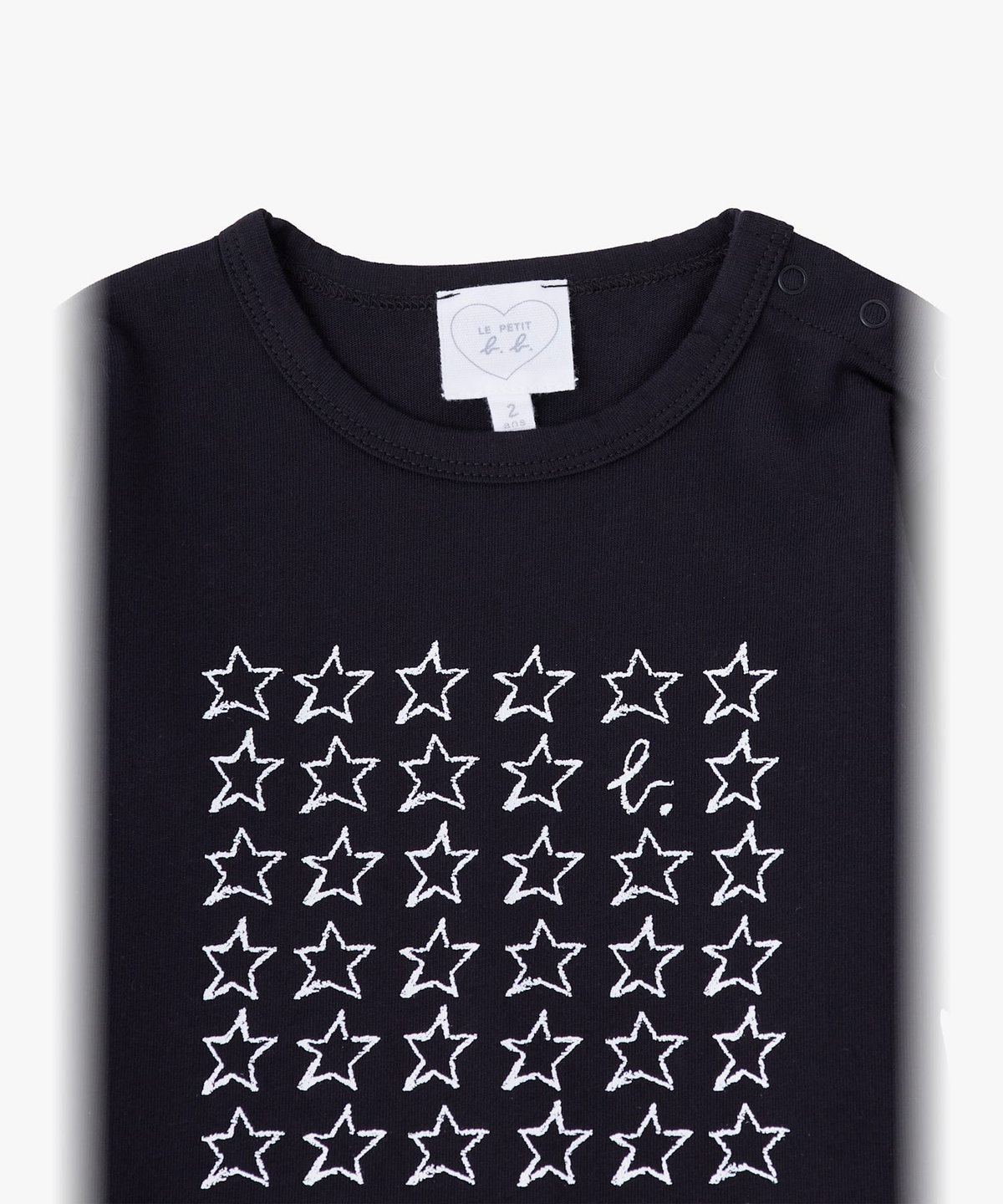 ENFANT ベビー ベビー "b." ロゴ コットン 長袖 Tシャツ "Etoile" ブラック