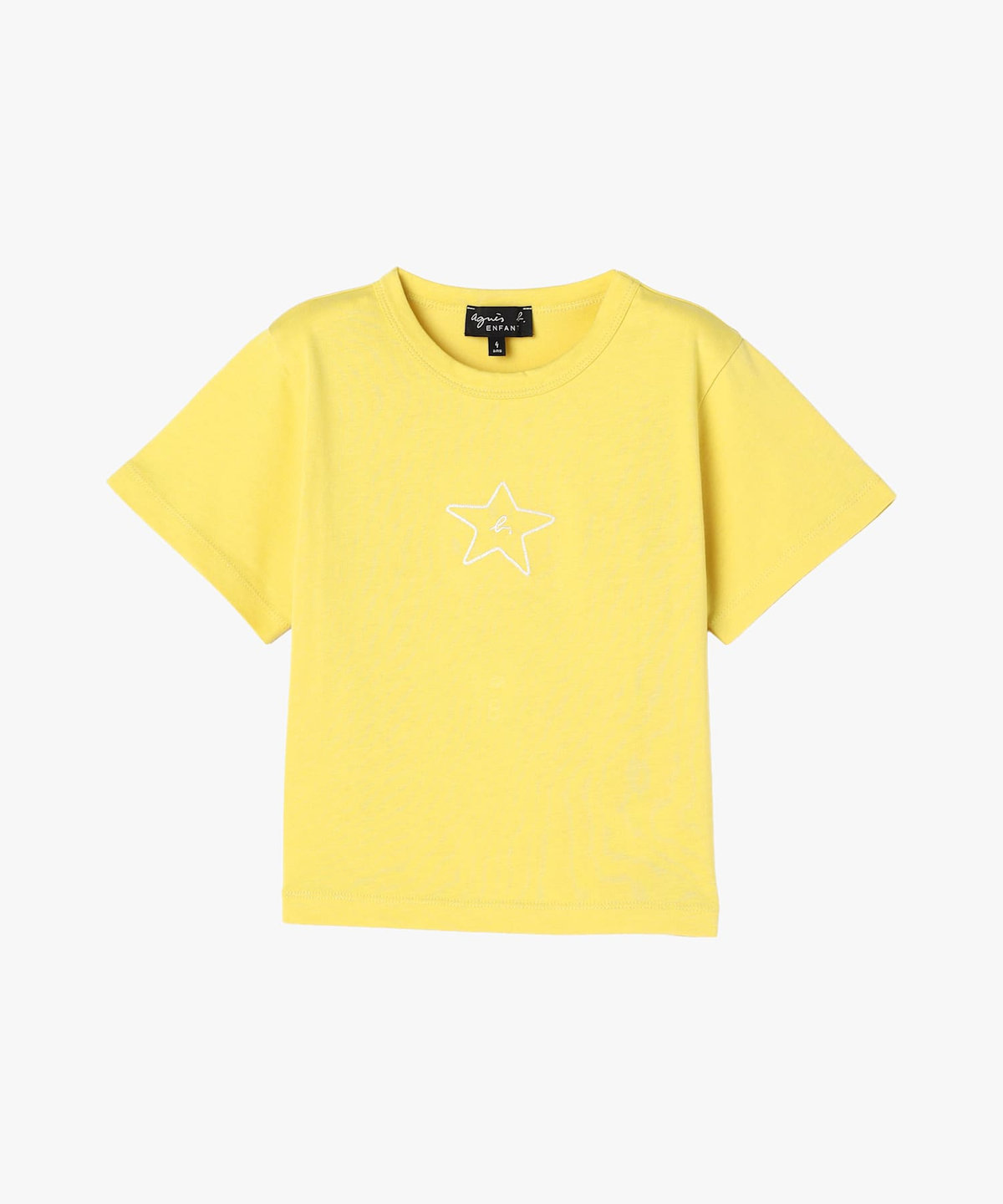 ENFANT ユニセックス キッズ "b." ロゴ スター コットン 半袖 Tシャツ "Domi" イエロー