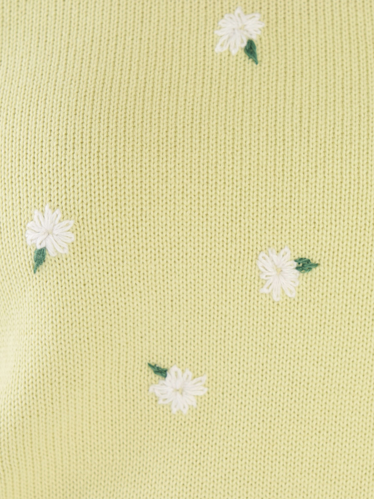 To b. by agnès b. フラワー 刺繍 コットン ニット プルオーバー グリーン