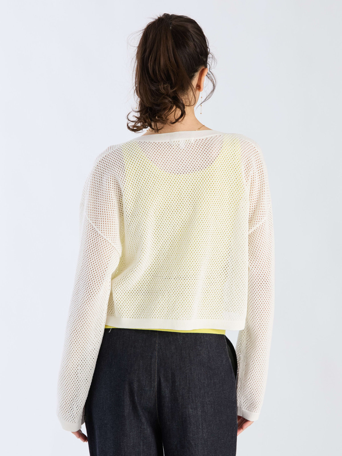 To b. by agnès b. 【Outlet】メッシュニットカーディガン ホワイト