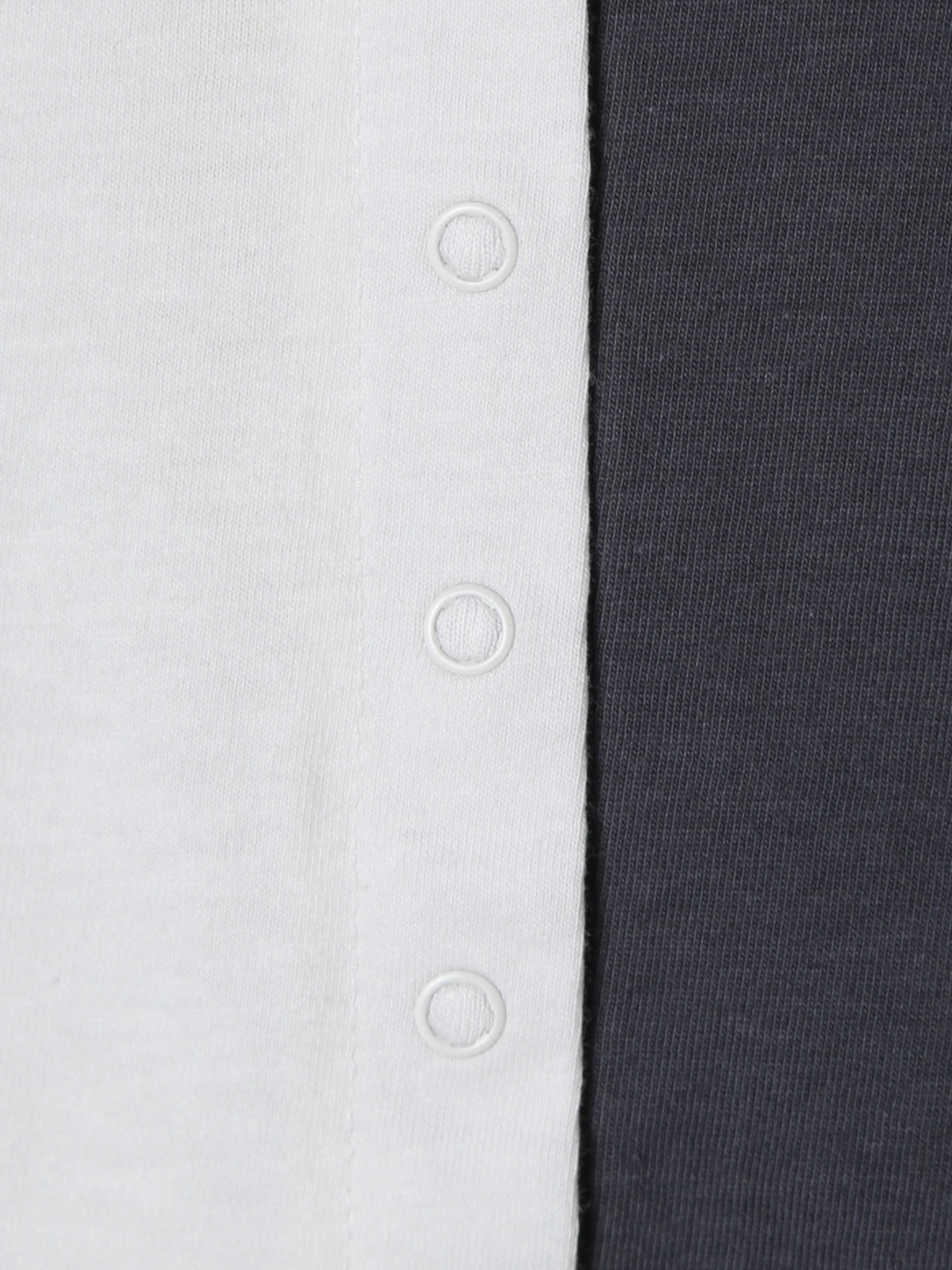 ENFANT ベビー ベビー バイカラー "b."ロゴ コットン 長袖 カーディガンプレッション グレー