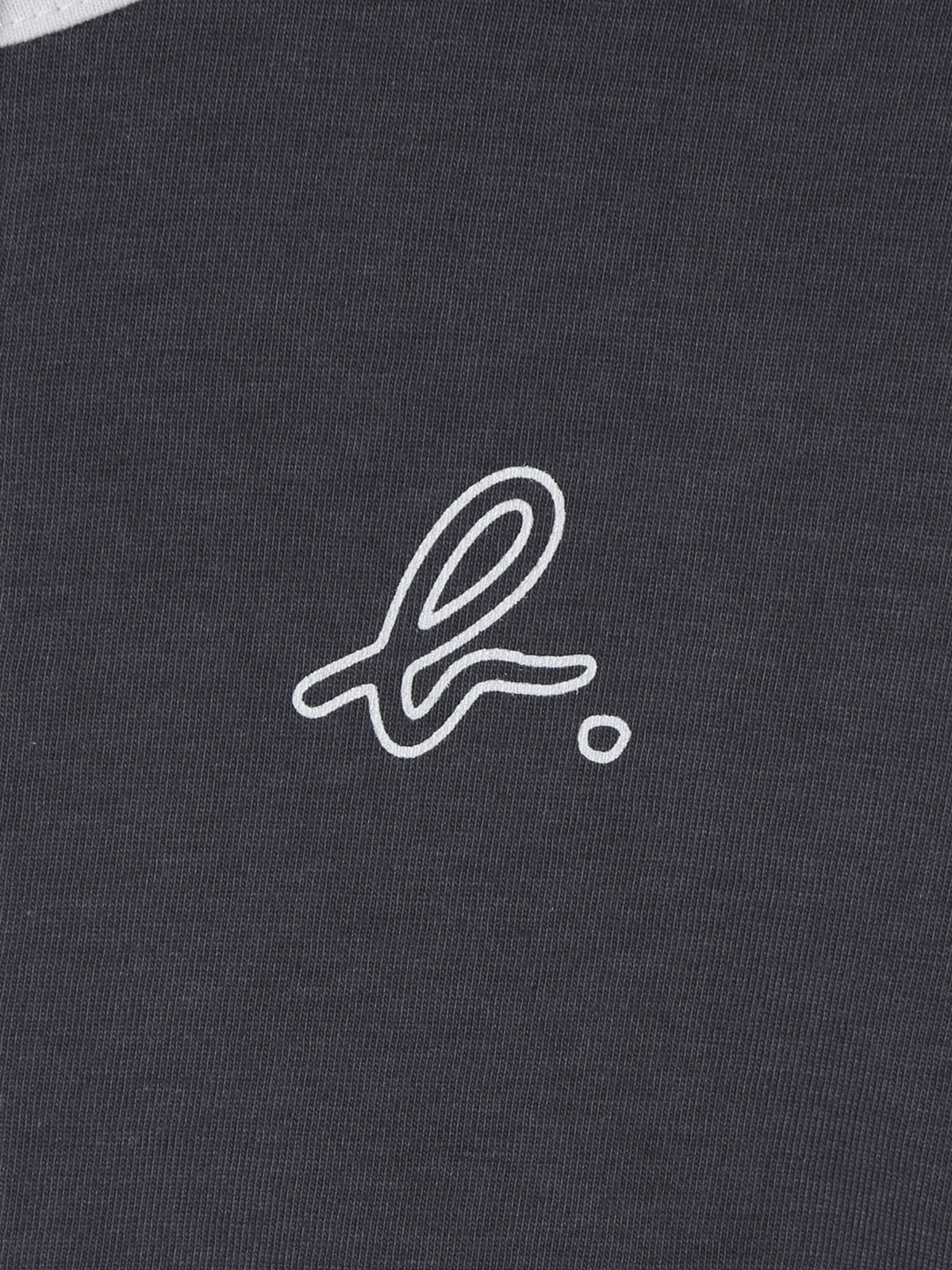 ENFANT ベビー ベビー バイカラー "b."ロゴ コットン 長袖 カーディガンプレッション グレー