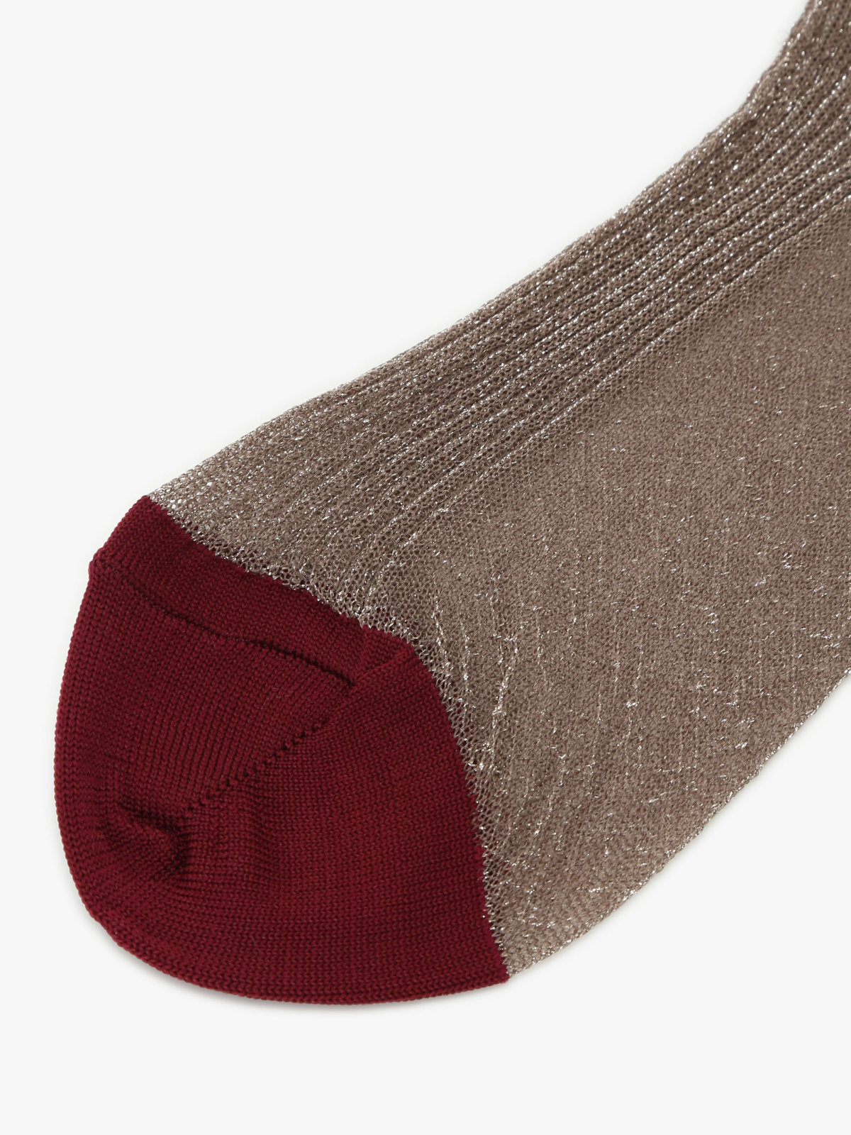 To b. by agnès b. バイカラー グリッター ソックス ベージュ